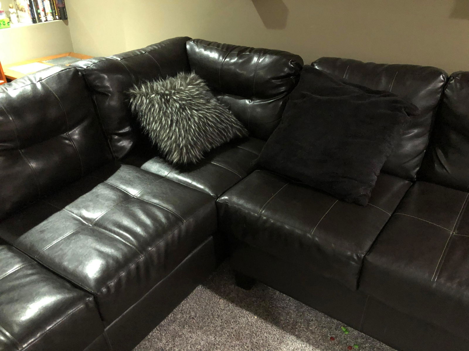 Leather L-Shaped Sectional Couch (1 of 2)