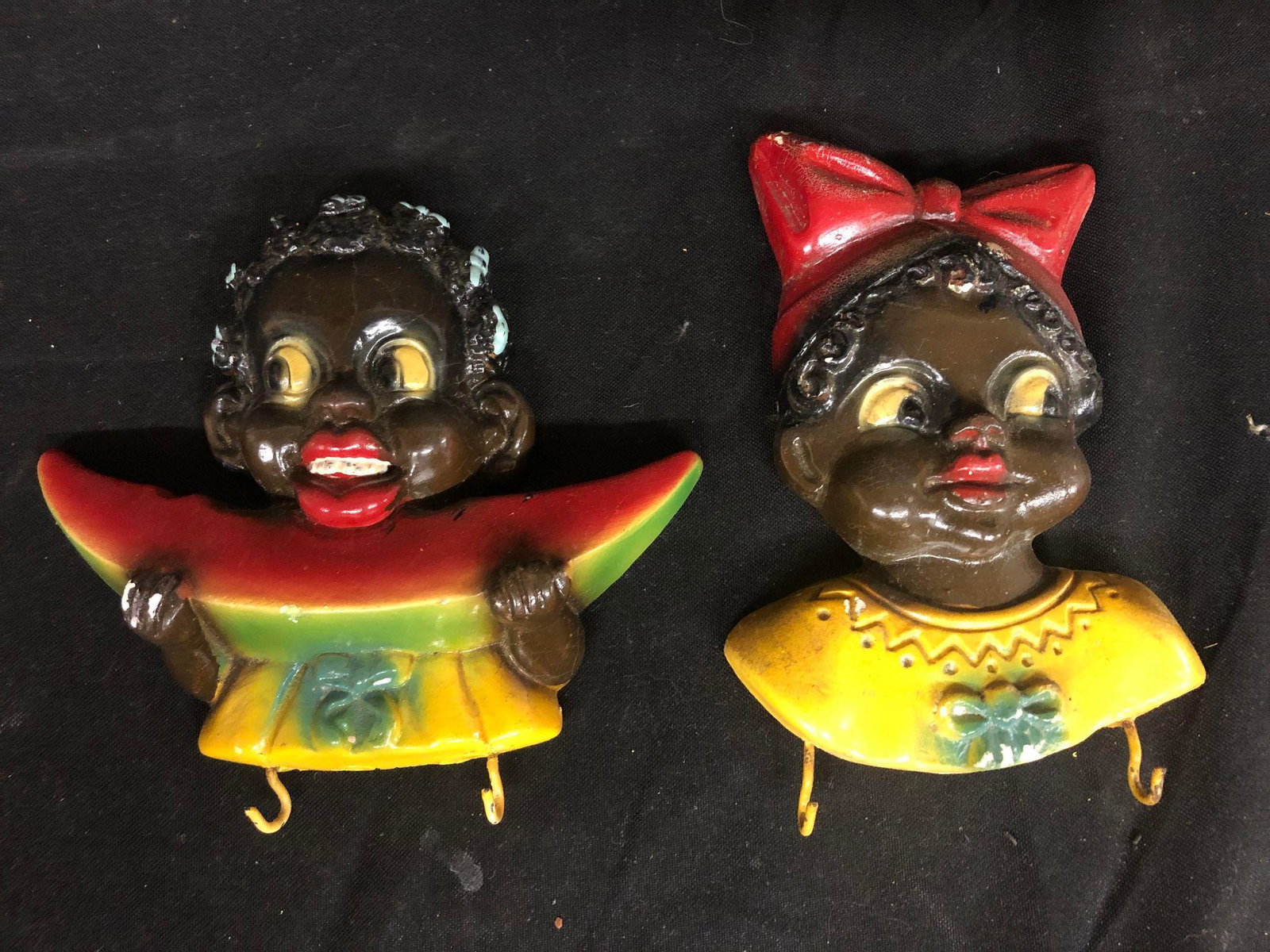 Chalkware Black Americana Hangers: Chalkware Black Americana Hangers