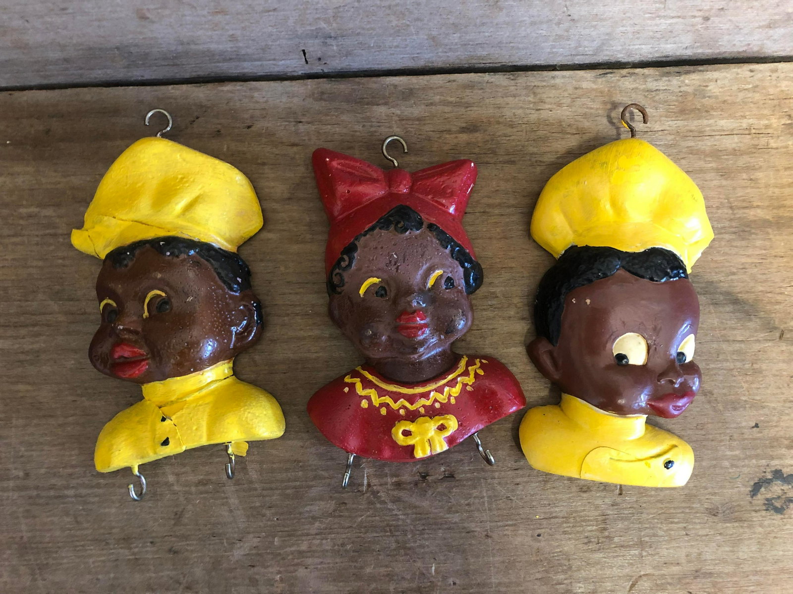 Trio Of Black Americana Hangers: Trio Of Black Americana Hangers