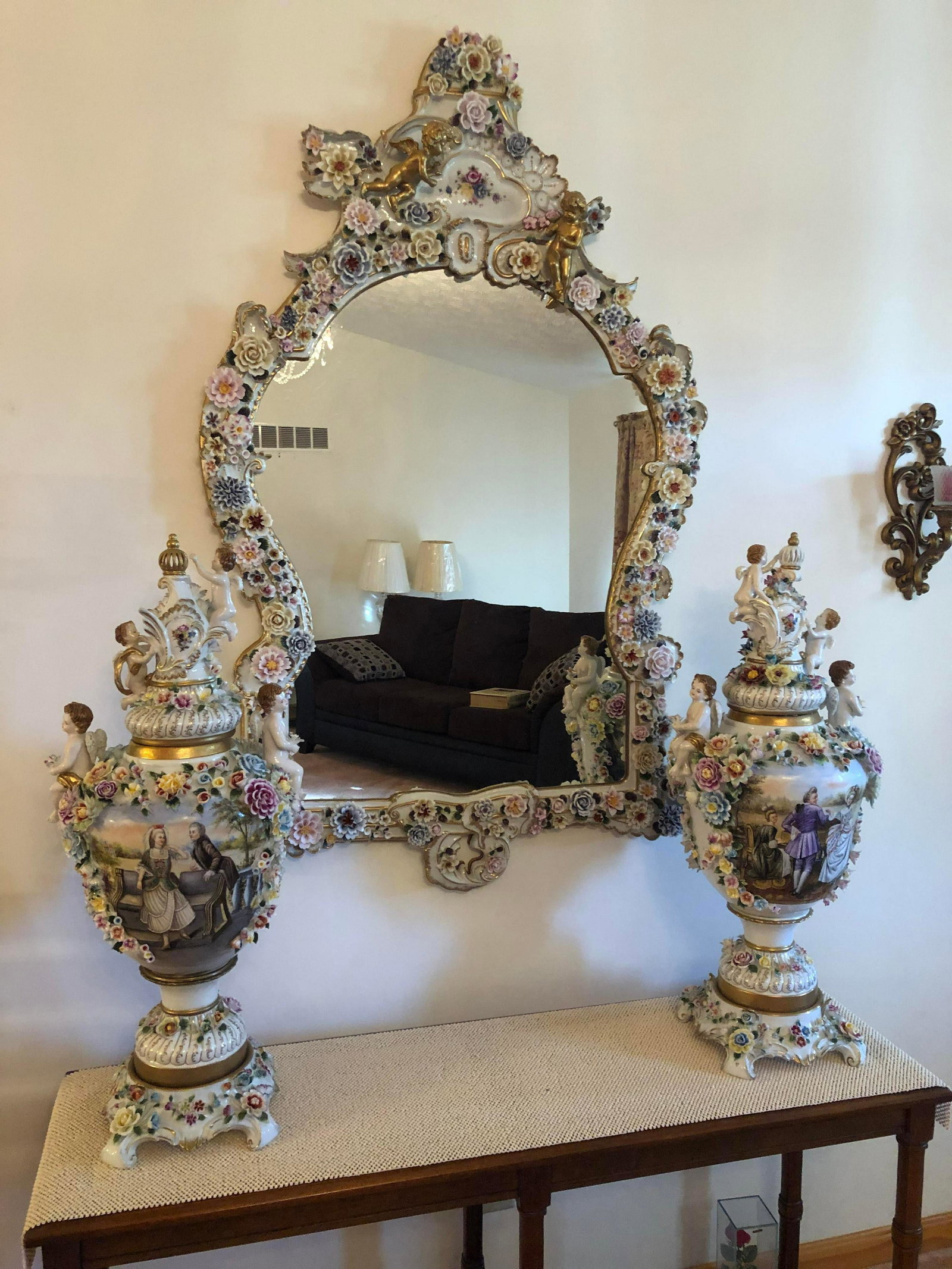 3 PC. Excellent Condition Italian Capodimonte (Bought &: 3 PC. Excellent Condition Italian Capodimonte (Bought & Then Shipped From Italy)