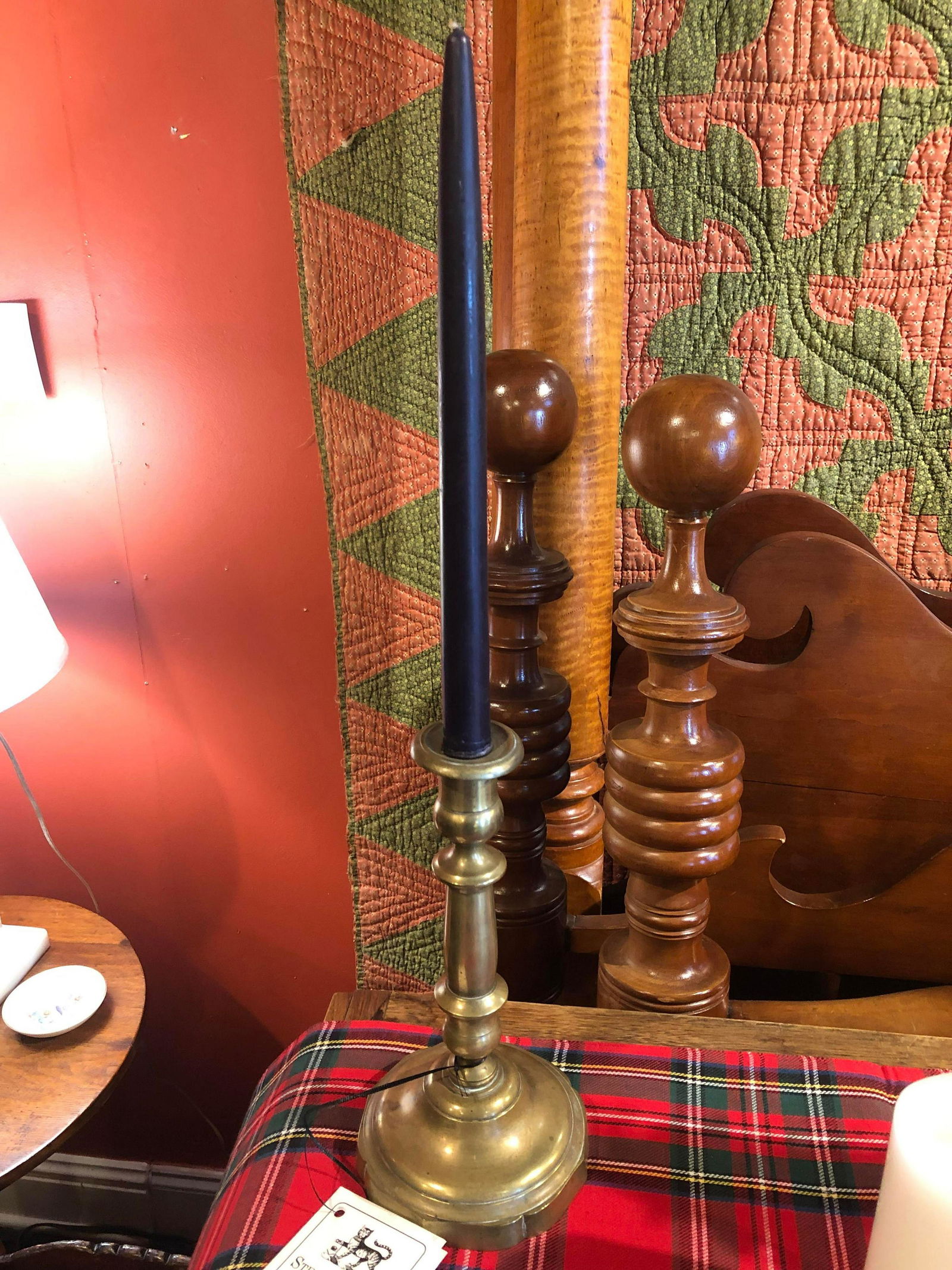 Empire Brass Candlestick. European Or American, Ca. (1 of 2)