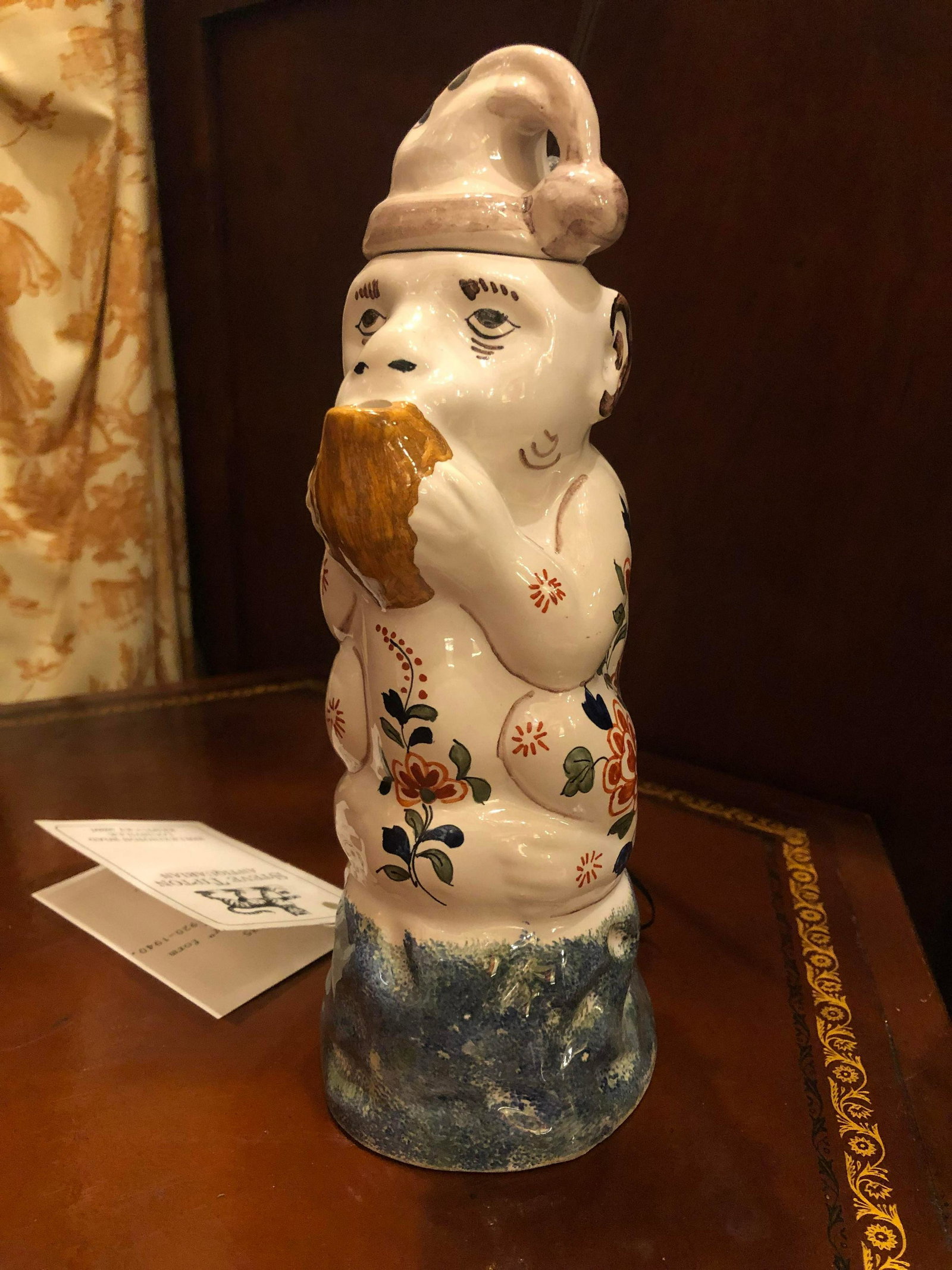 Amusing Monkey Form Lidded Tankard. French. Ca.: Amusing Monkey Form Lidded Tankard. French. Ca. 1920-1940