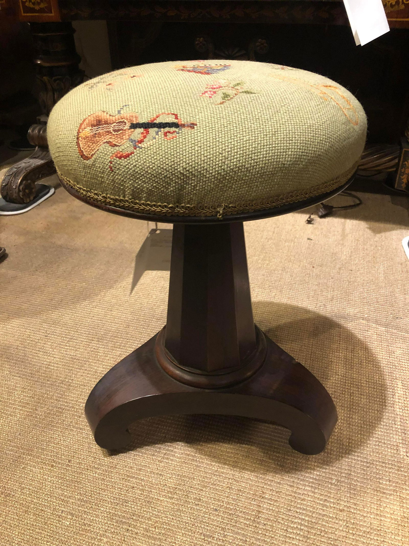 Fine "Classical" Period Rosewood Empire Piano Stool. (1 of 3)