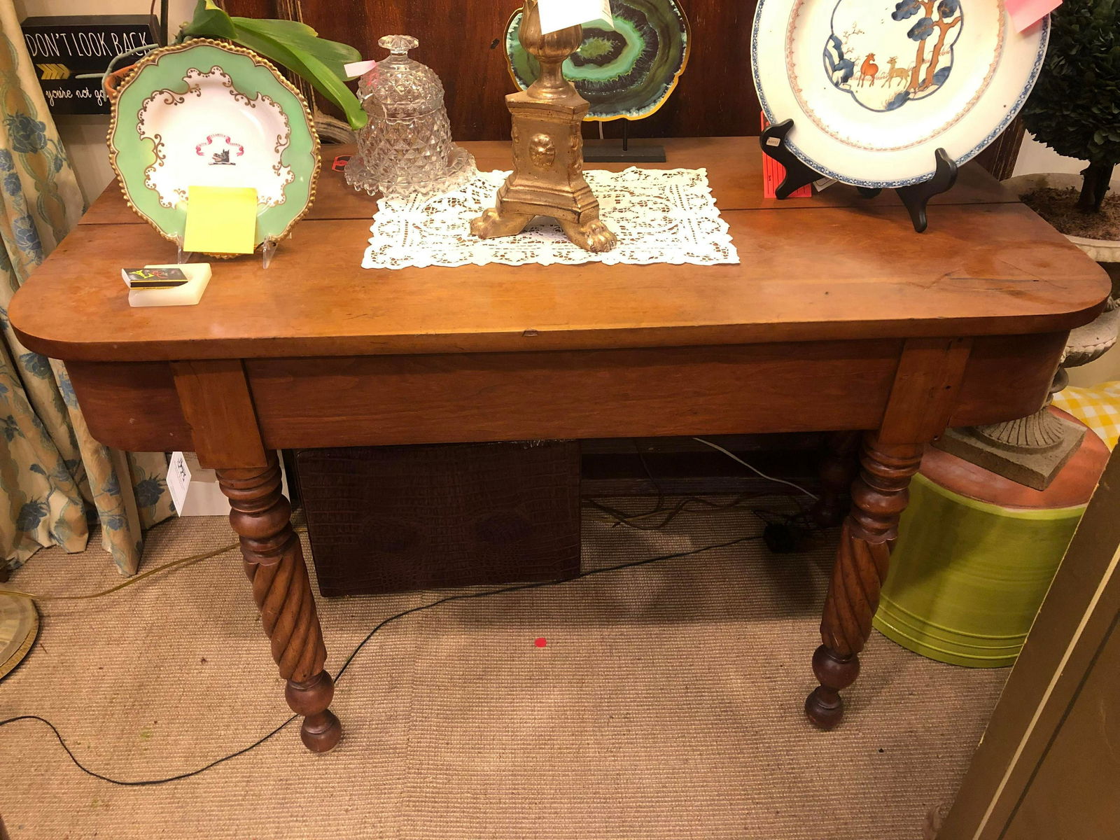 Attractive Two Part Cherry Dining Table. American (1 of 3)