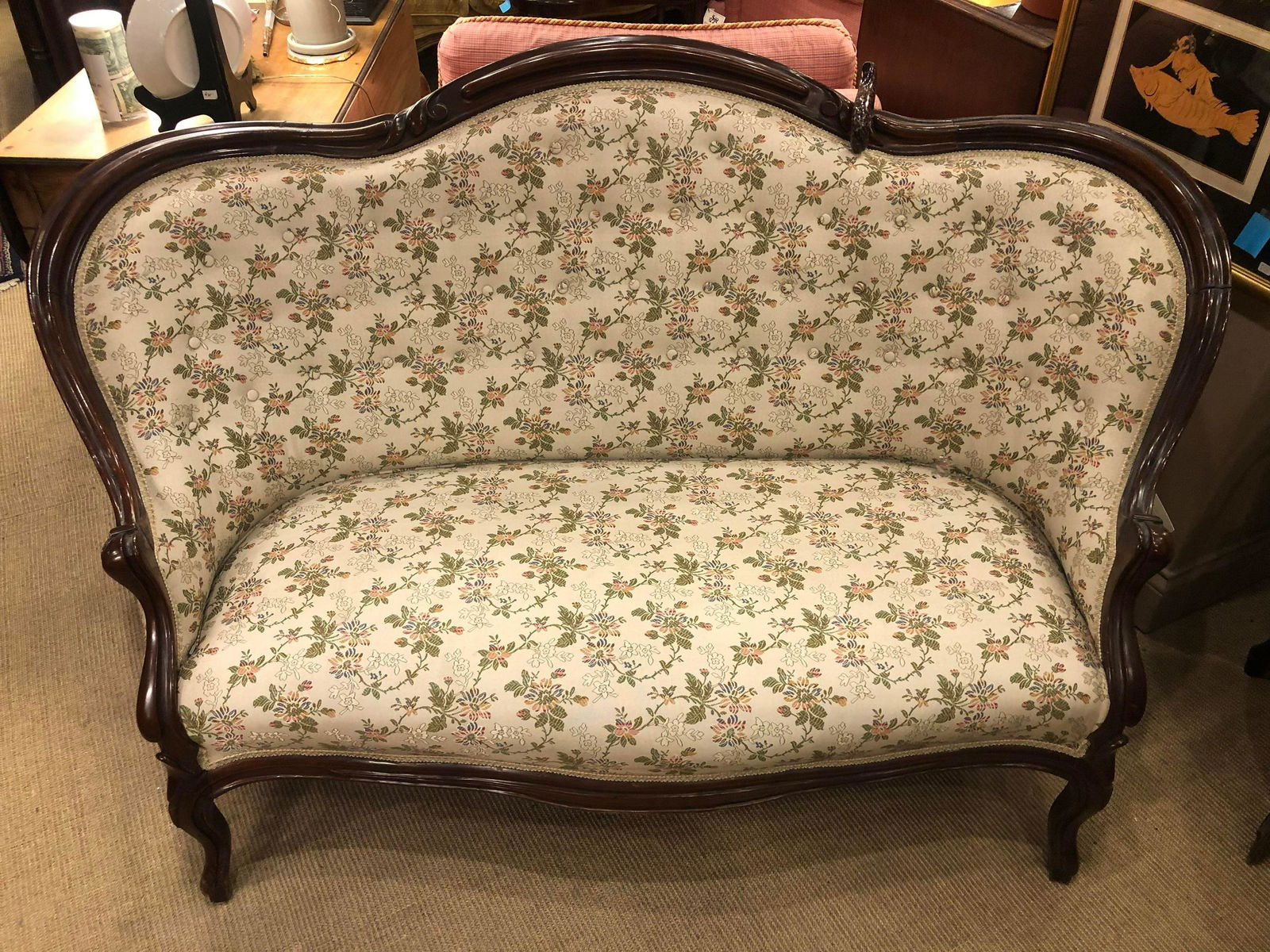 Rosewood Victorian Small Settee. American, Circa (1 of 2)