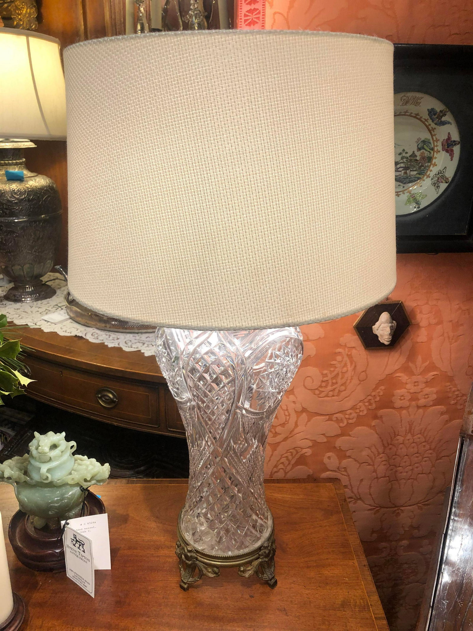 Crystal Cut Glass Lamp As Found From Shaw Of Iran: Crystal Cut Glass Lamp As Found From Shaw Of Iran