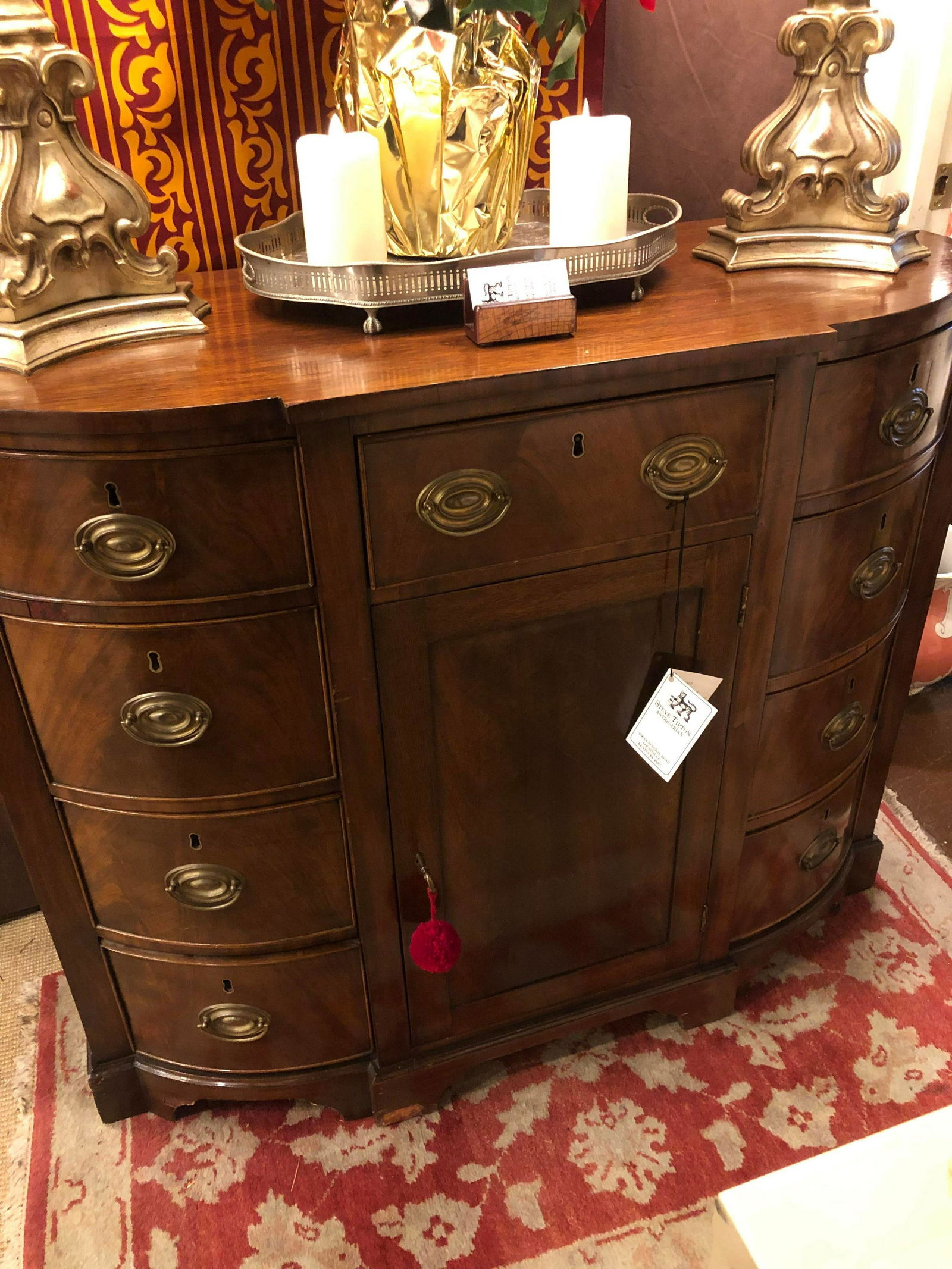 Fine Small Regency Mahogany Shaped Fronted Server. (1 of 5)