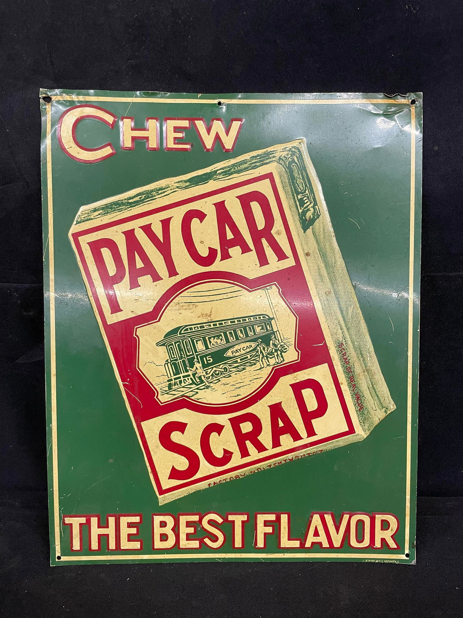 NAP  LAJOIE CHEWS RED DEVIL 　ヴィンテージ看板 Np Lajoie Chew Red Devil Tobacco Advertising Sign