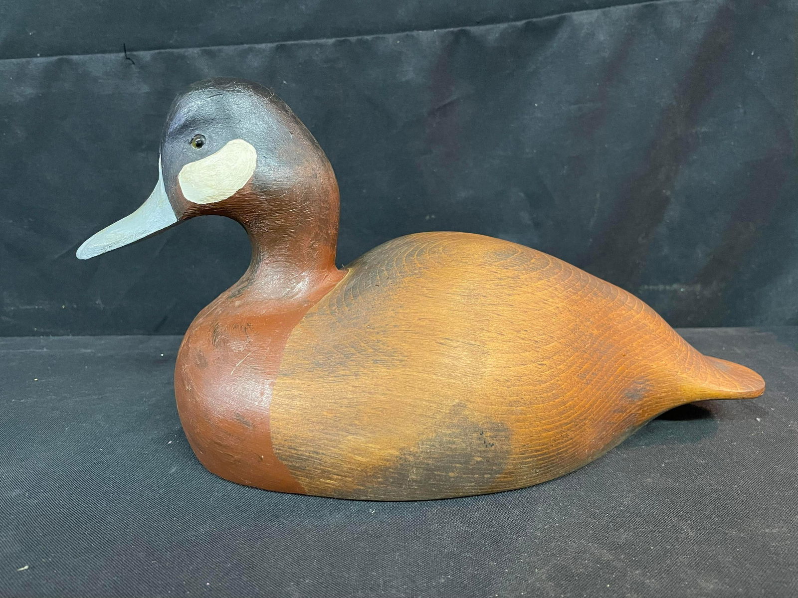 "MJC" Wooden Hand Carved Duck Decoy (1 of 3)