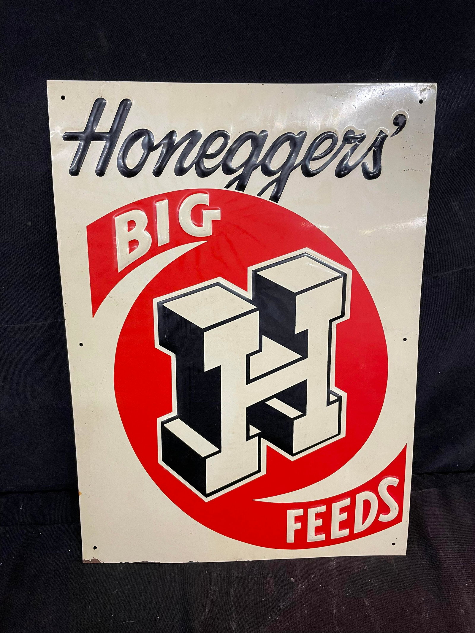 Honegger's Big H Feeds Metal Embossed Sign (1 of 2)