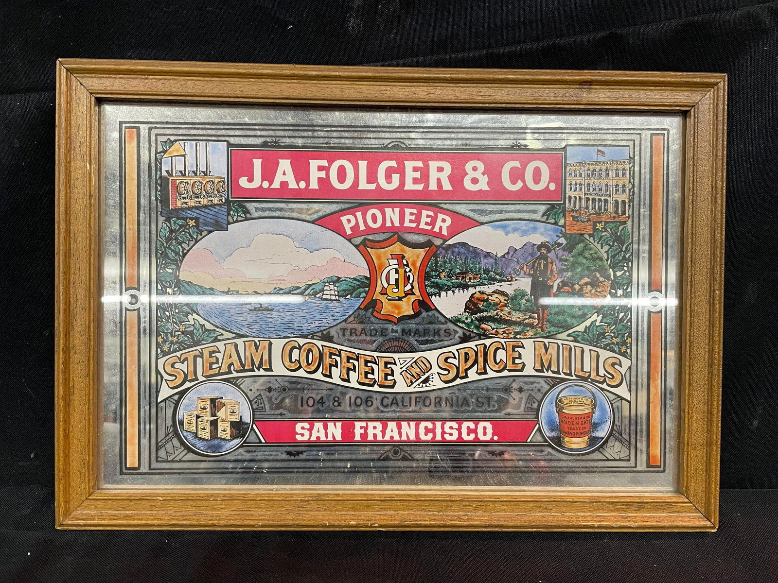 J.A. Folger & Co. Steam Coffee And Spice Mills Mirrored (1 of 1)
