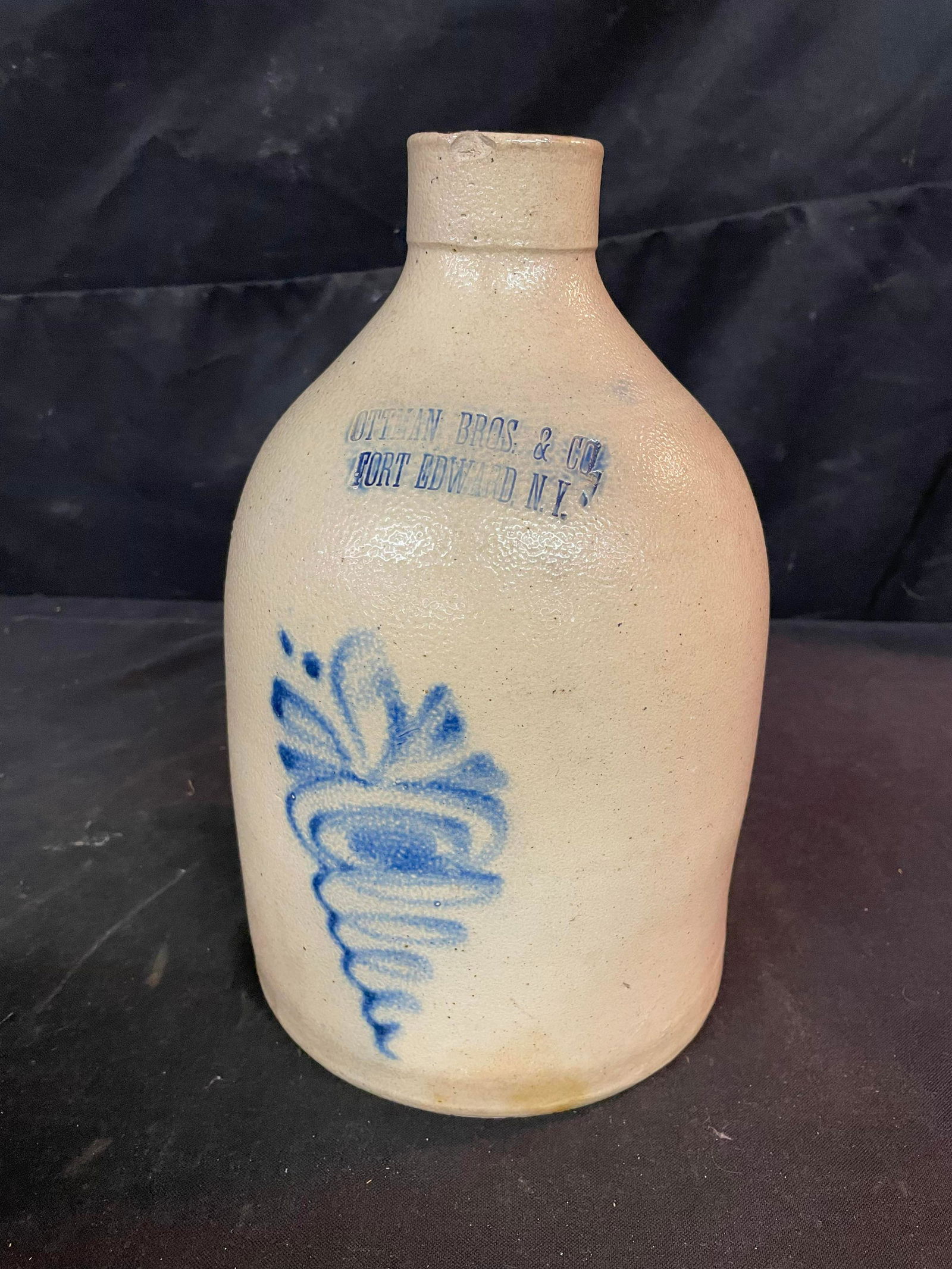 Ottman Bros. & Co. Fort Edward, N.Y. Cobalt Stoneware (1 of 3)