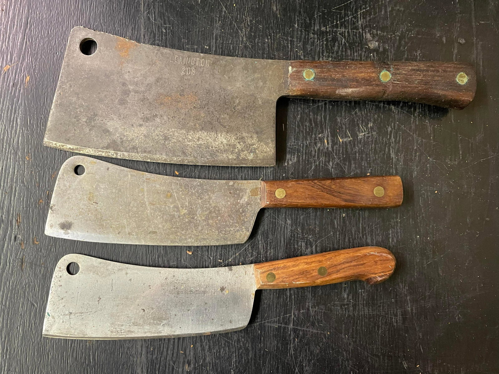 Trio Of Cleavers One Marked "Lexington 208": Trio Of Cleavers One Marked "Lexington 208"