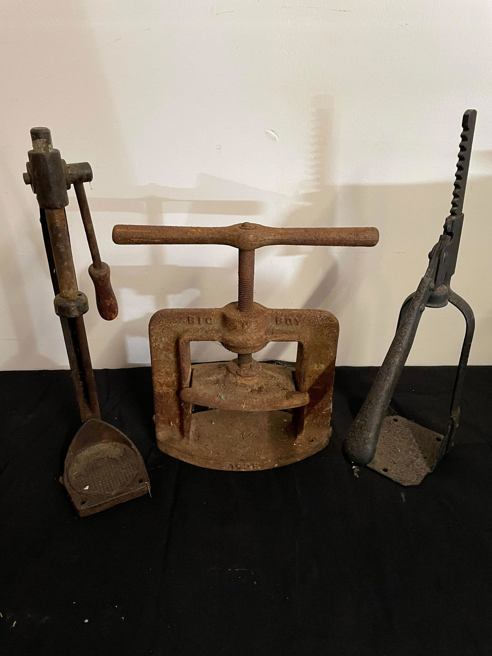 Pair Of Cast Iron Corkers And "Big Boy" Cast Iron Press (1 of 1)