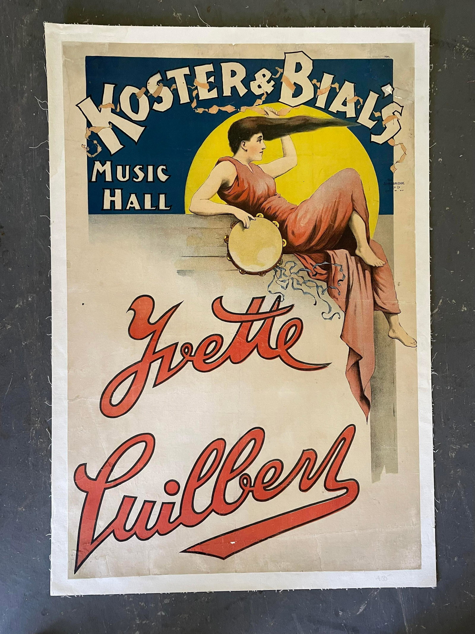Koster And Bial's Music Hall (New York City 1893-1901): Koster And Bial's Music Hall (New York City 1893-1901) Poster Featuring Yvette Guilbert (France, 1867-1944)
