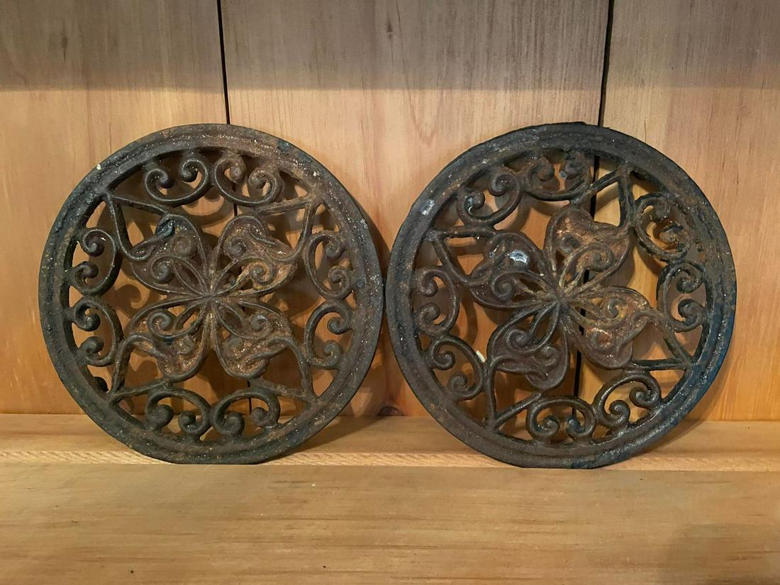 2 Cast Iron Trivets - 7" Diameter (1 of 1)