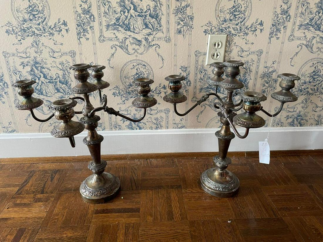 "Hallmarked" Silverplated Candlesticks (1 of 1)