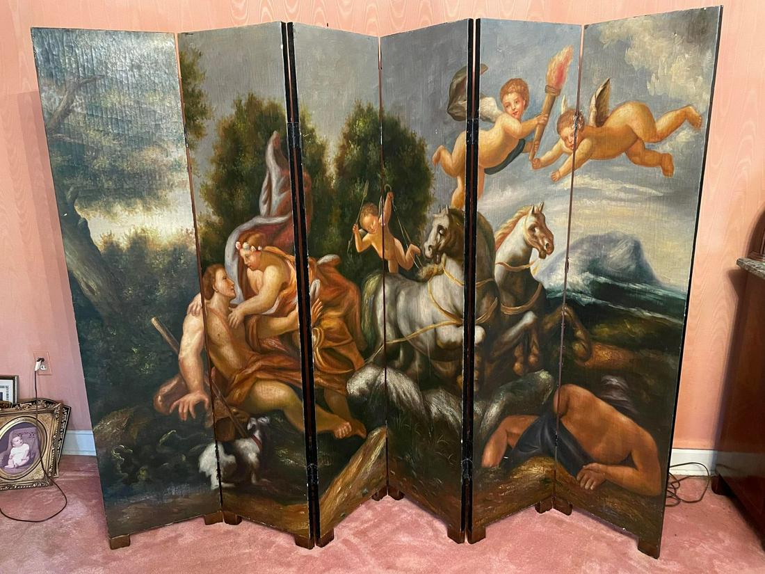 Double sided Handpainted Room Divider 72x(each section 16) 96" (1 of 4)