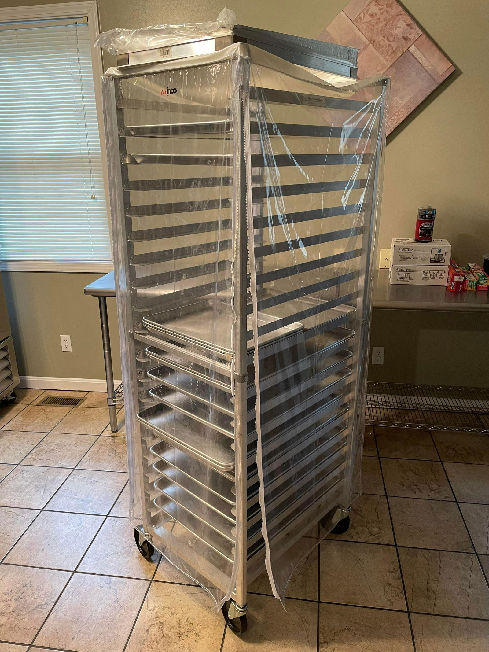 Panco Eagle Group Mobile Nesting 20 Tier Pan Rack With Winco Covering 27"x20"x69" (1 of 3)