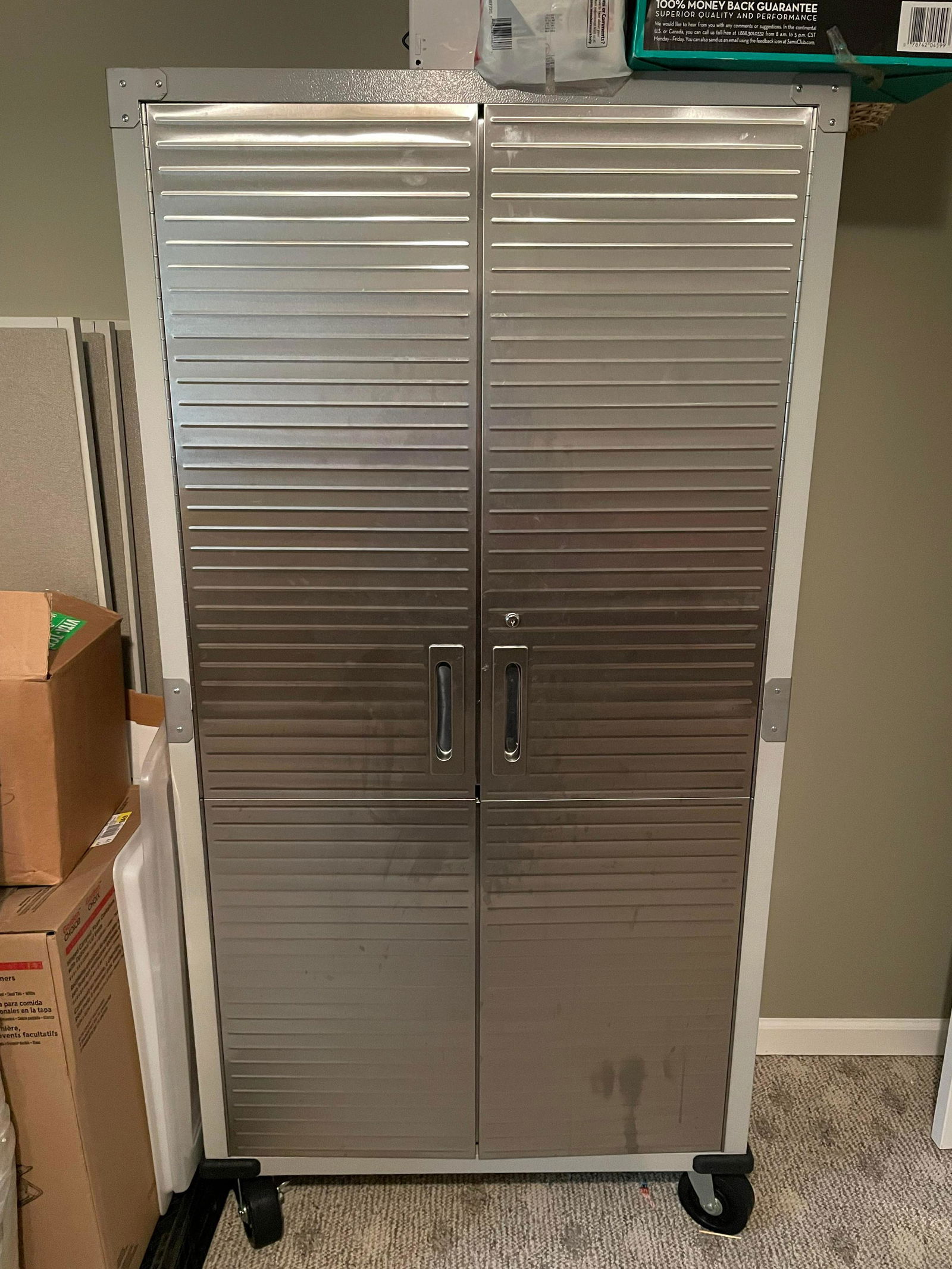 Seville Classics Heavy Duty Storage Cabinet With Wheels 36"x18"x72" (1 of 2)