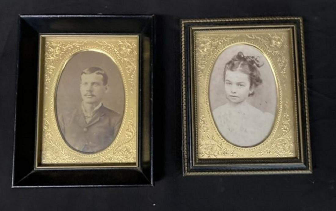 Pair Of Victorian Style Portraits In Frames (4"x3") (1 of 3)