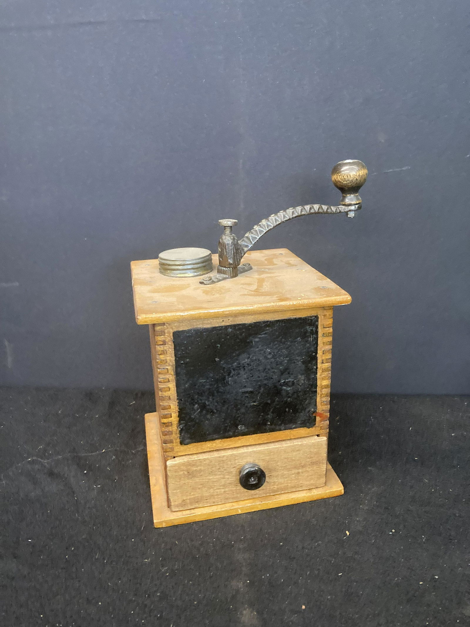Tall Wooden Coffee Grinder With Drawer (12"x7"x7") (1 of 2)