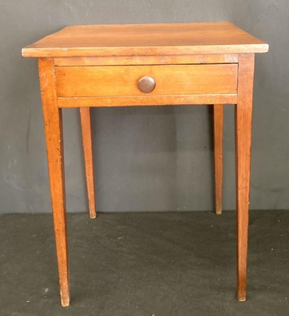 Cherry One Drawer Work Table On Hepplewhite Legs Circa 1800s Came From Lexington KY Estate (1 of 3)