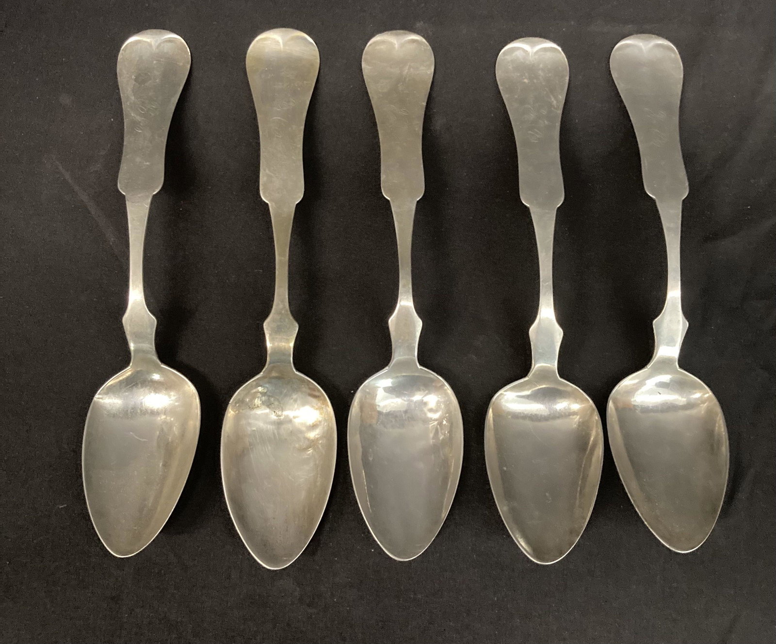 Set Of 5 Coin Silver Style Spoons Marked O.N. And Company Sterling (8.5") (1 of 2)