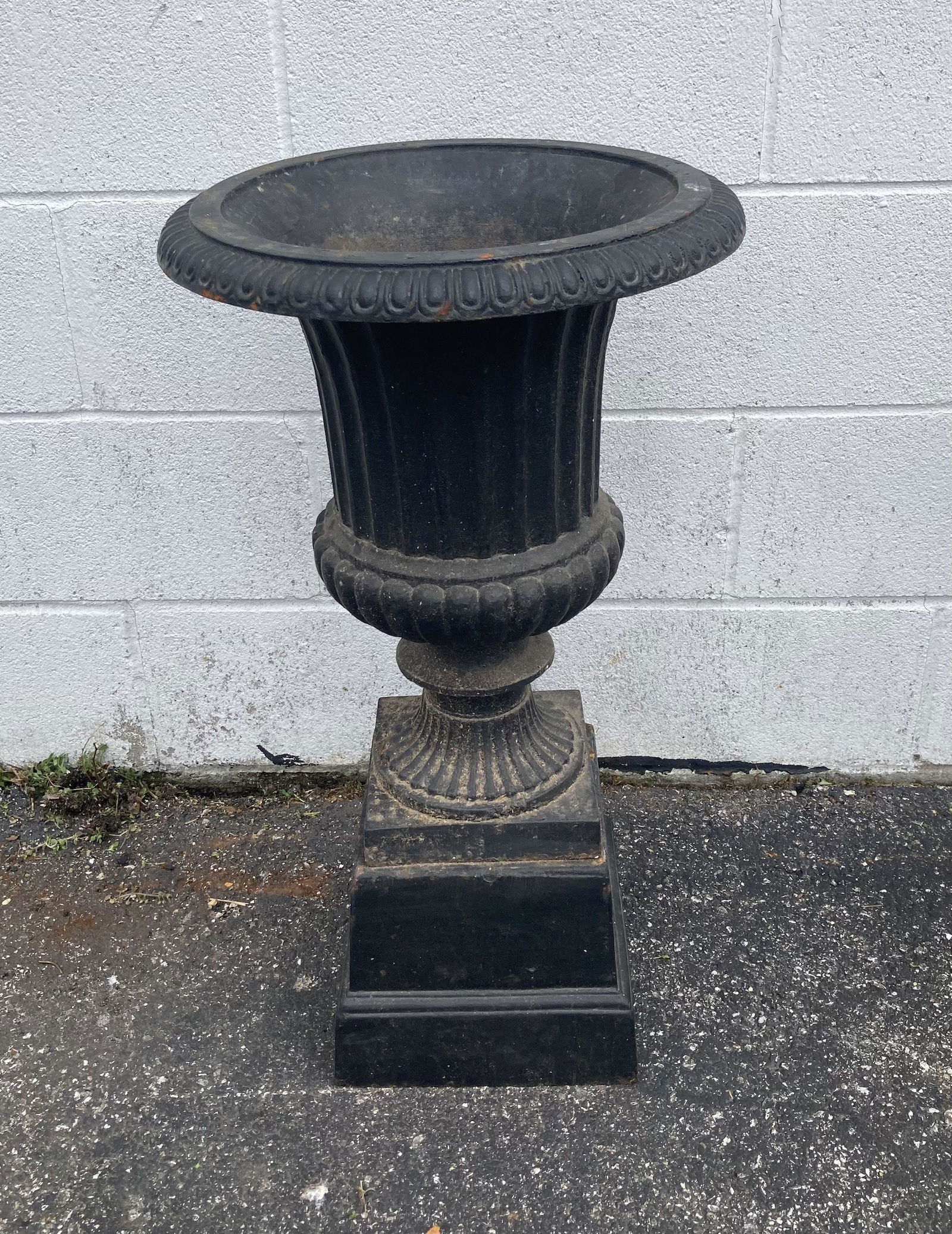 Early Cast Iron Urn On Base (29"x23") (1 of 3)