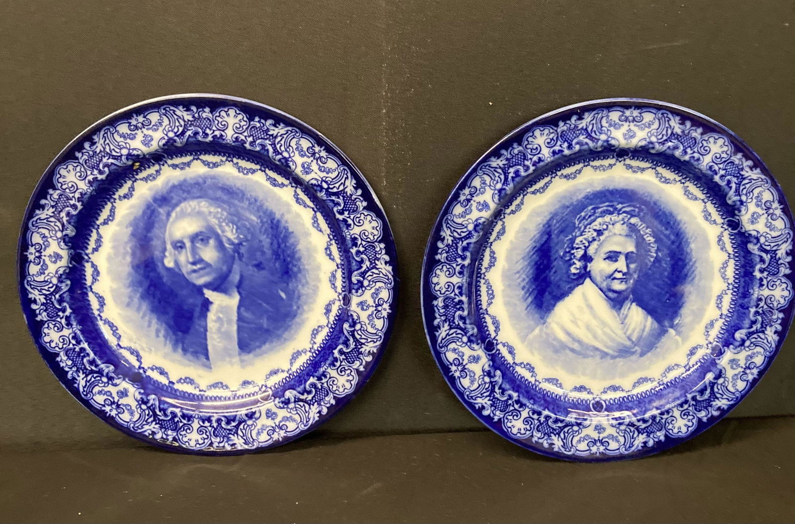 Pair Of Flow Blue Plates (9.5"Dia.) (1 of 4)