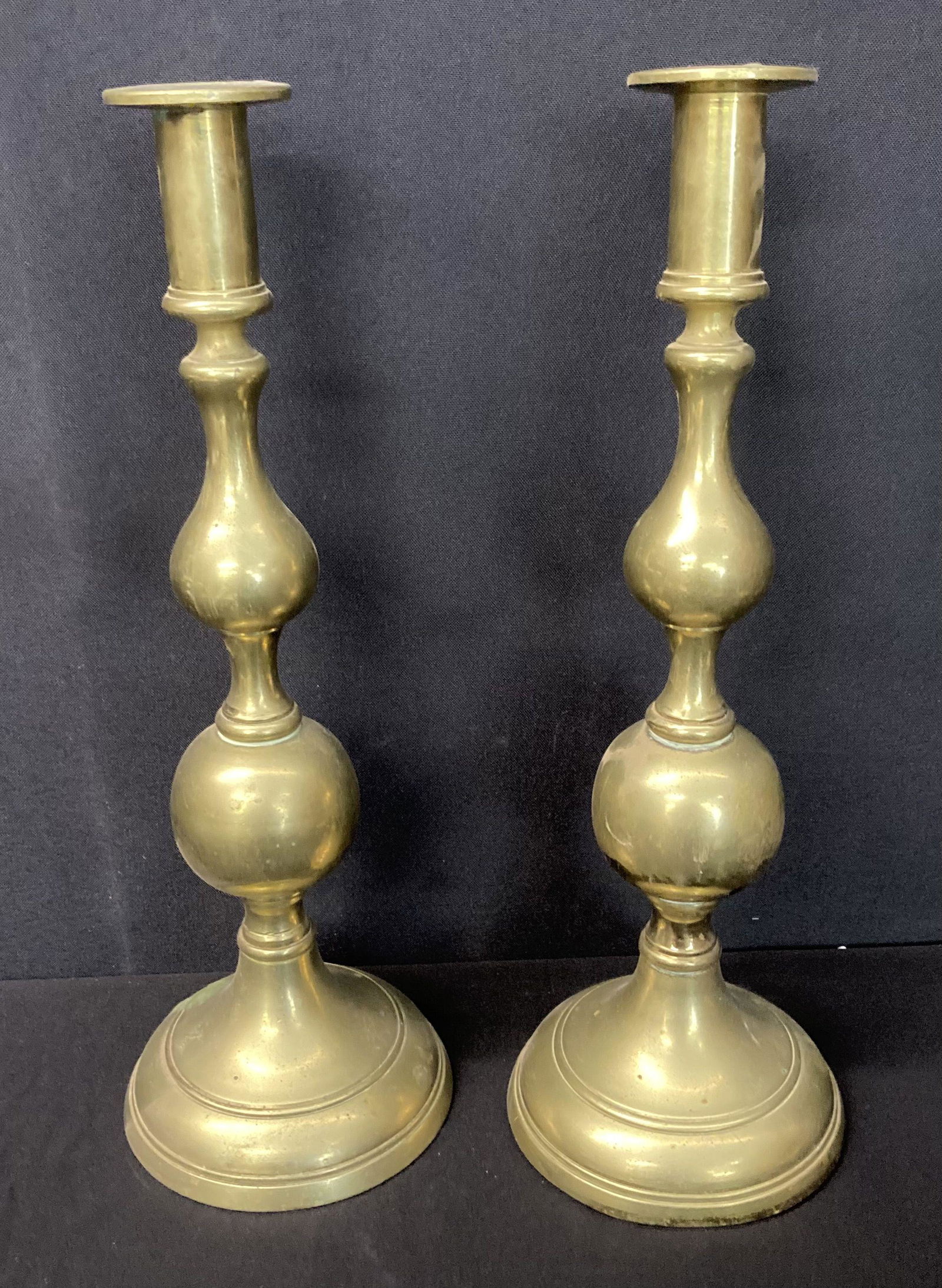 Pair Of Brass Candlesticks (14"x5") (1 of 2)