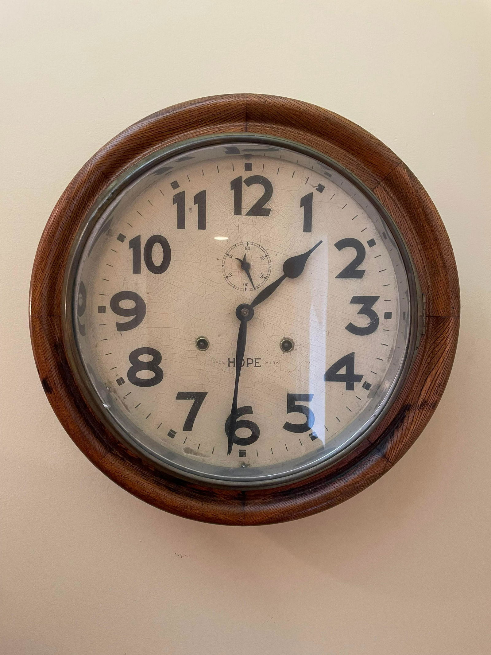 Antique Wall Clock By Hope 16" (1 of 2)