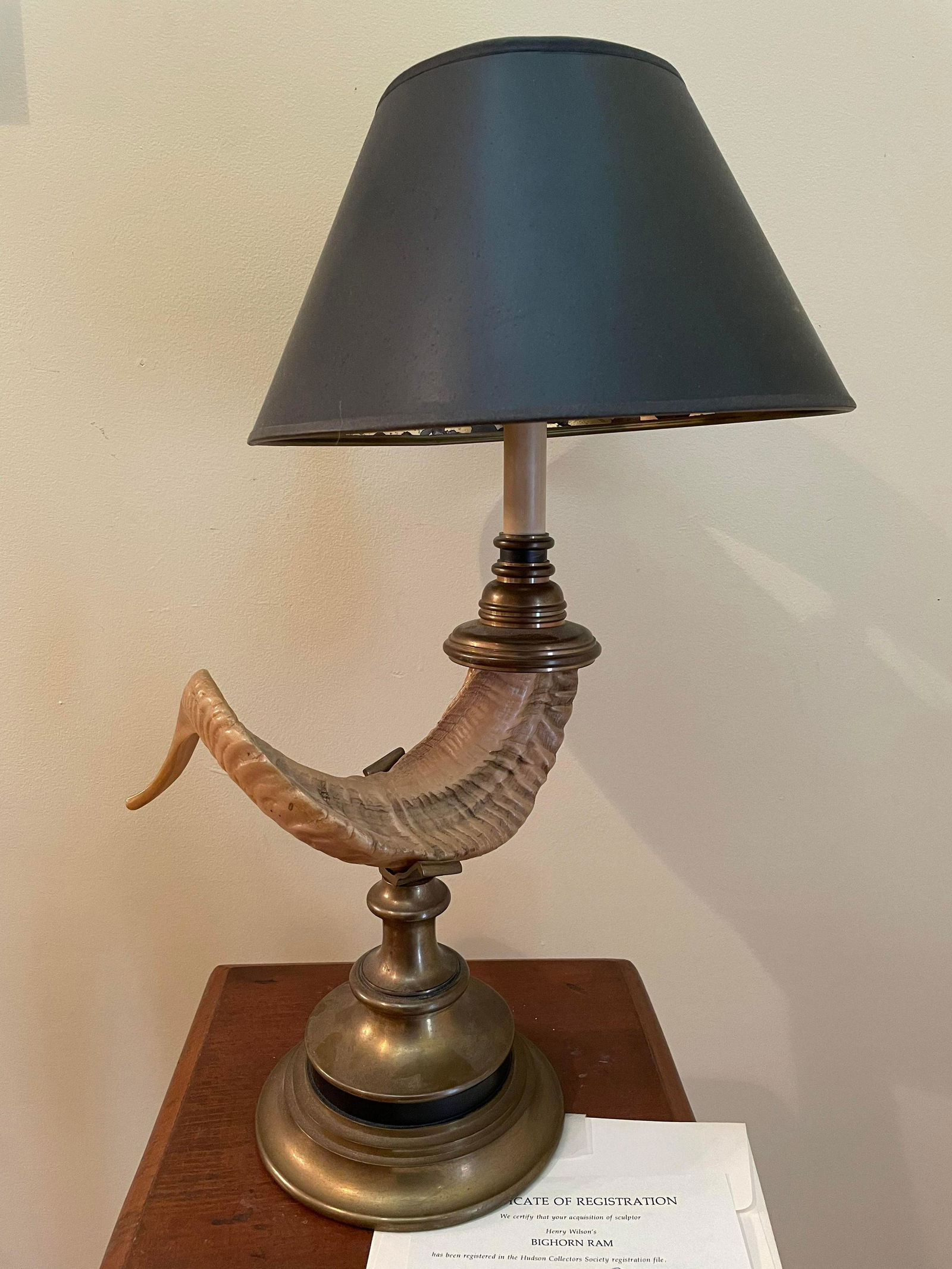 Shofar Table Lamp With Metal Shade 21" (1 of 2)