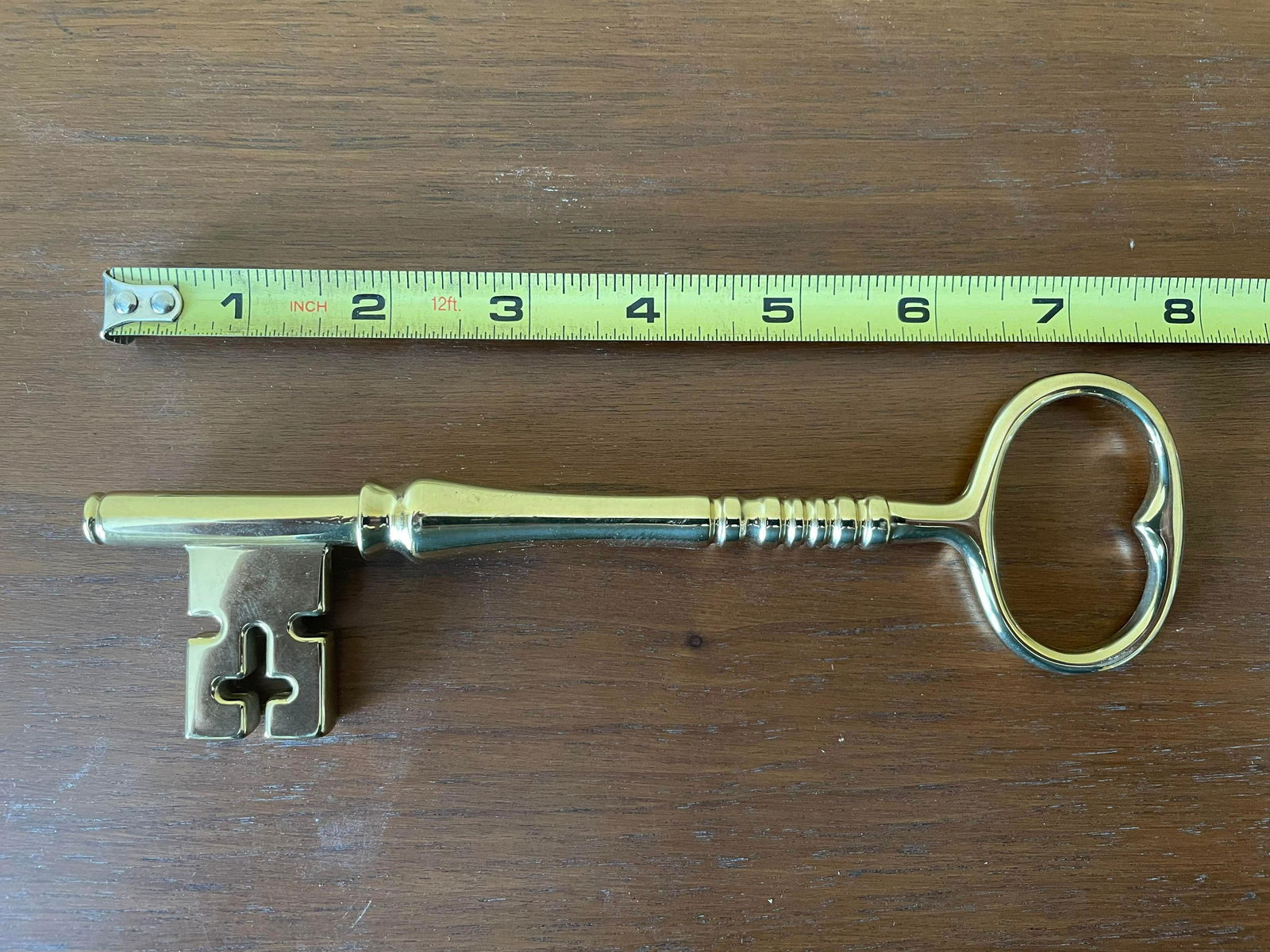 Large Brass Key 8" Across (1 of 1)