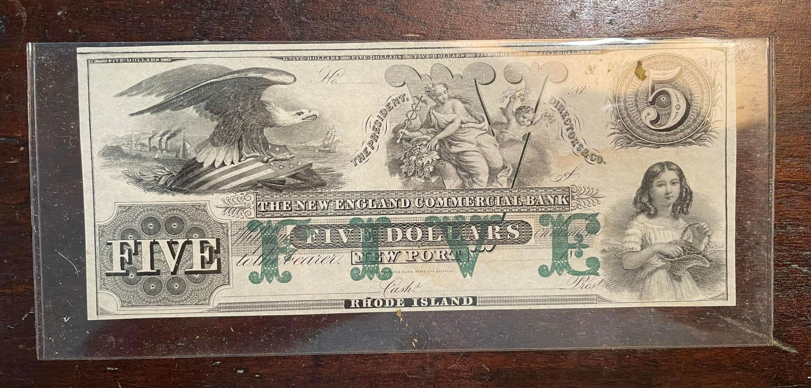 New England Commercial Bank Five Dollar Bill Rhode Island: New England Commercial Bank Five Dollar Bill Rhode Island