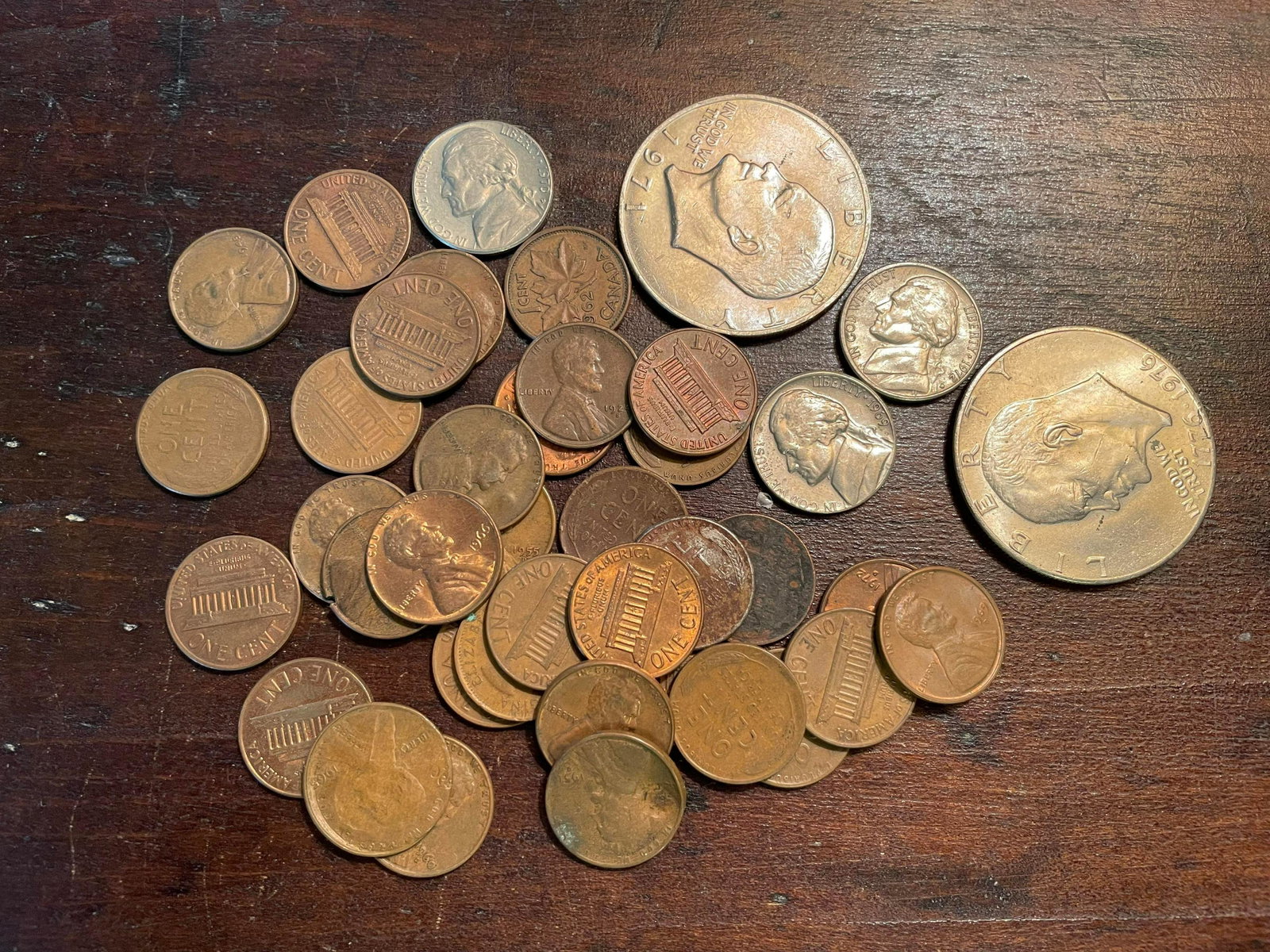 1971, 1976 Eisenhower Silver Dollars, Nickels/Pennies: 1971, 1976 Eisenhower Silver Dollars, Nickels/Pennies