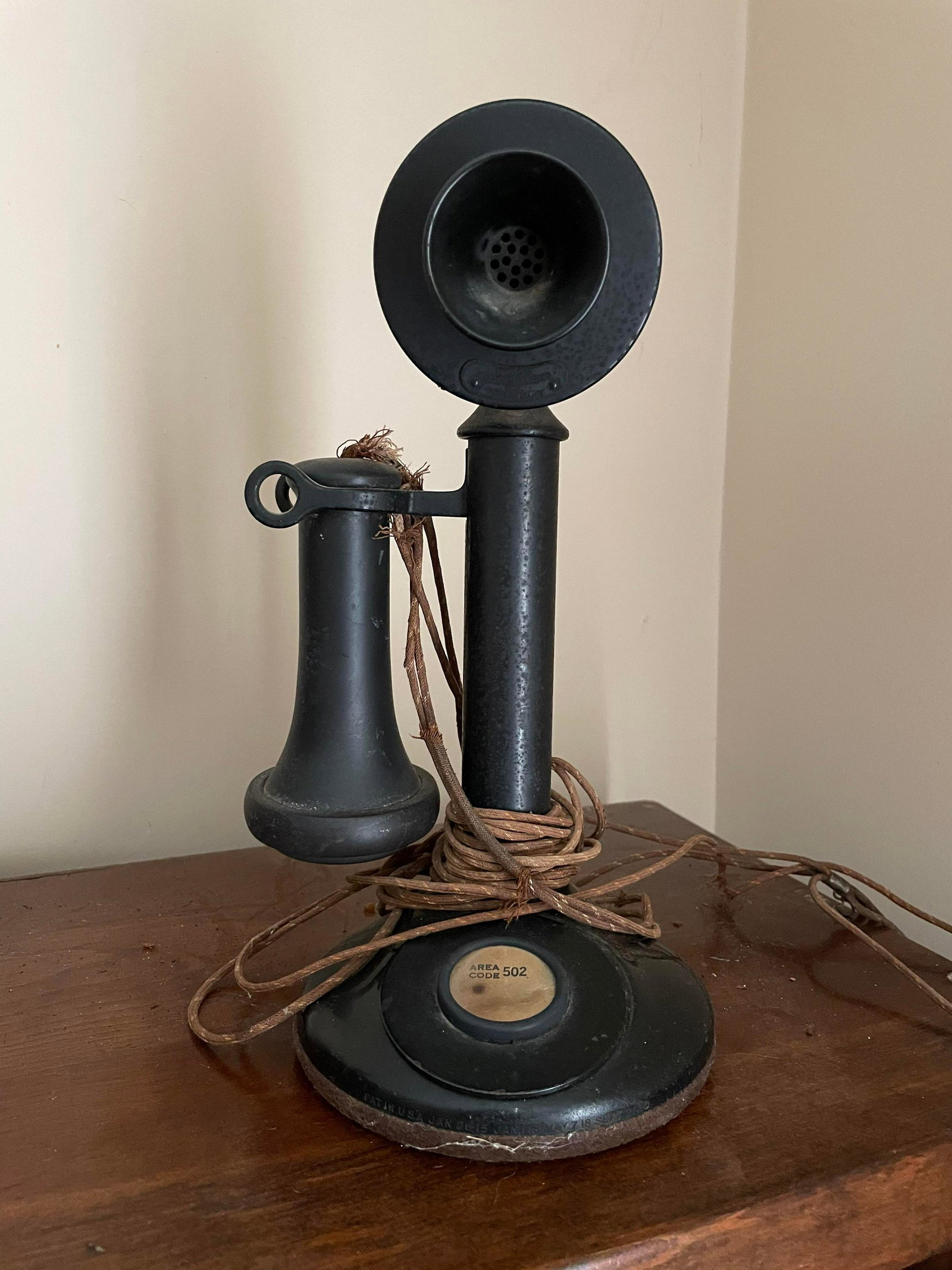Antique Table-Top Telephone "Area Code 502": Antique Table-Top Telephone "Area Code 502"