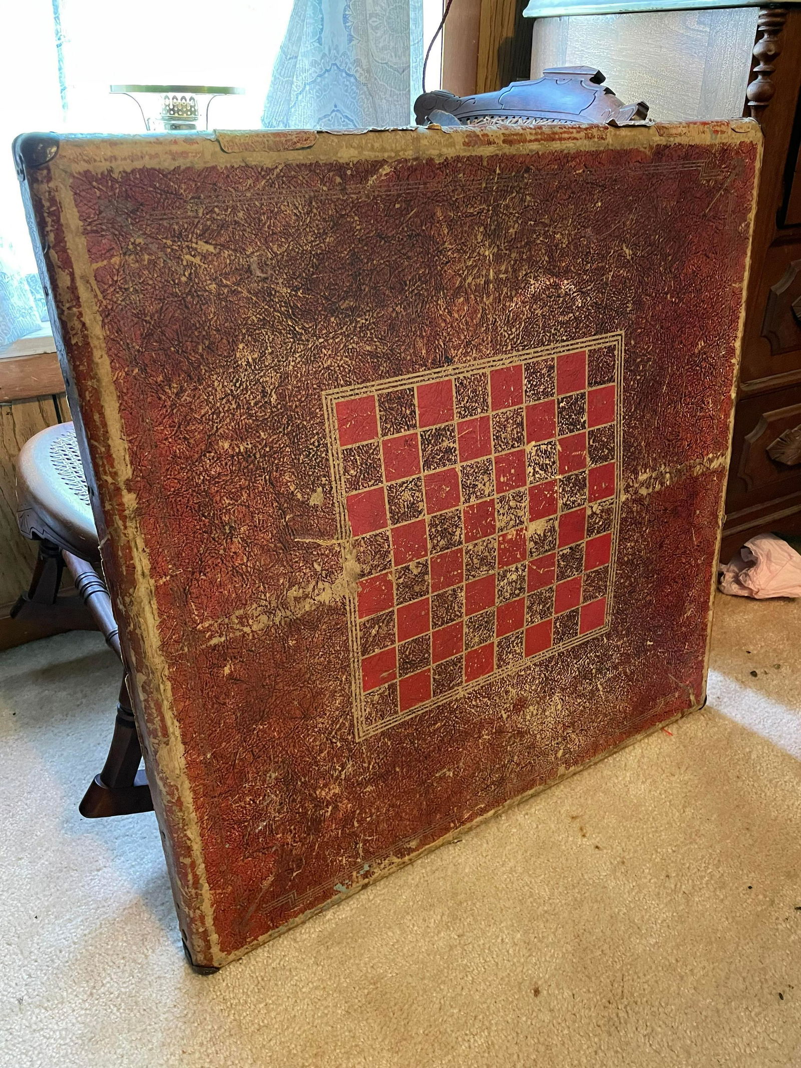 Vintage Samson Folding Checkerboard Card Table 30"x30": Vintage Samson Folding Checkerboard Card Table 30"x30"