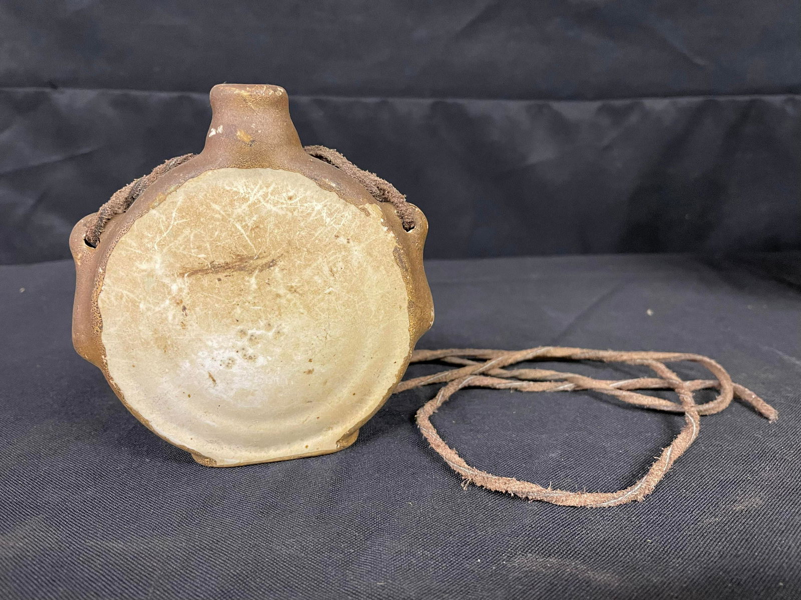 Primitive Water Canteen Early,  Appears Genuine Leather/Skin (1 of 2)