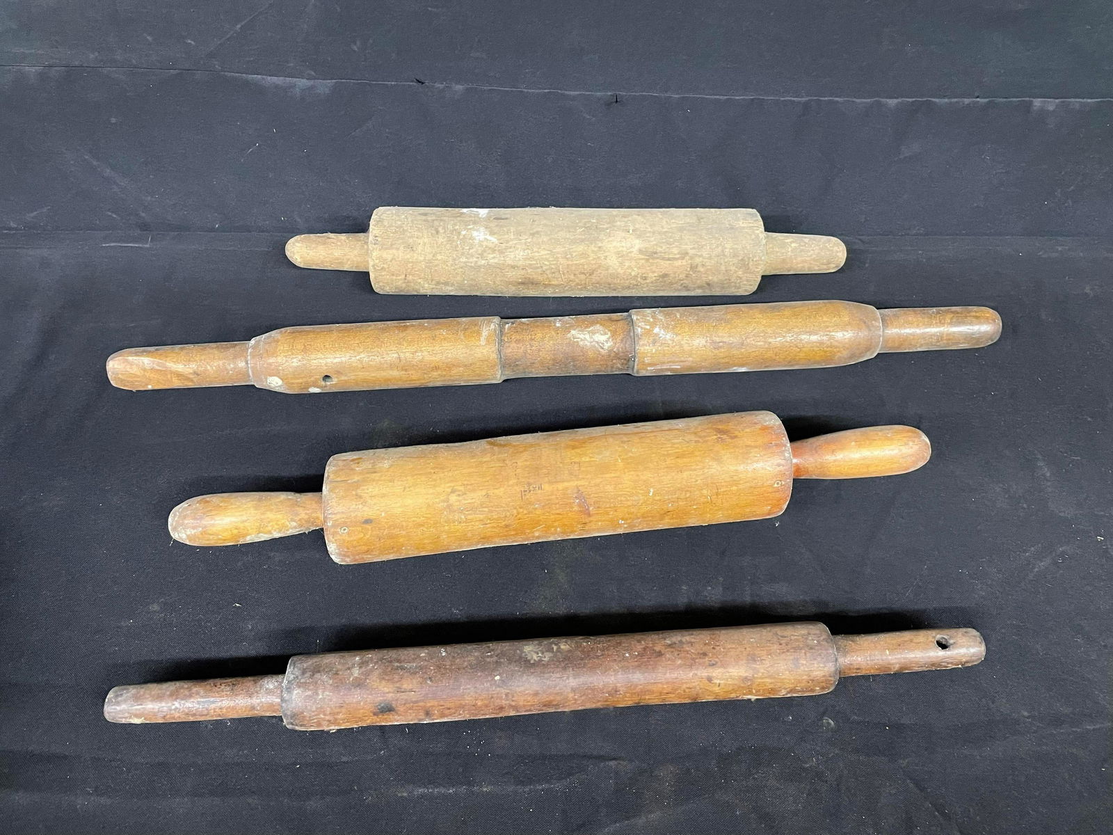 4pc. Array Of Genuine Early Antique Wooden Rolling Pins (1 of 2)
