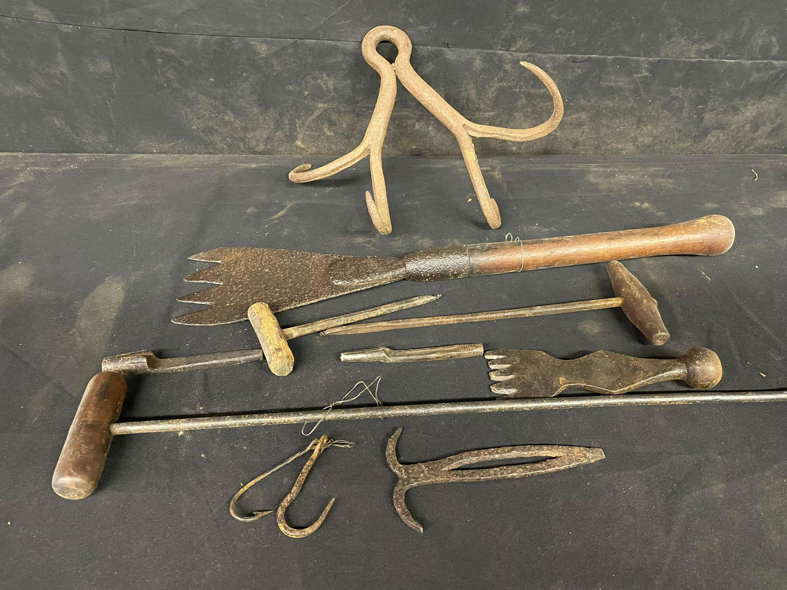 Primitive Wooden/Iron Items And Tools (1 of 2)