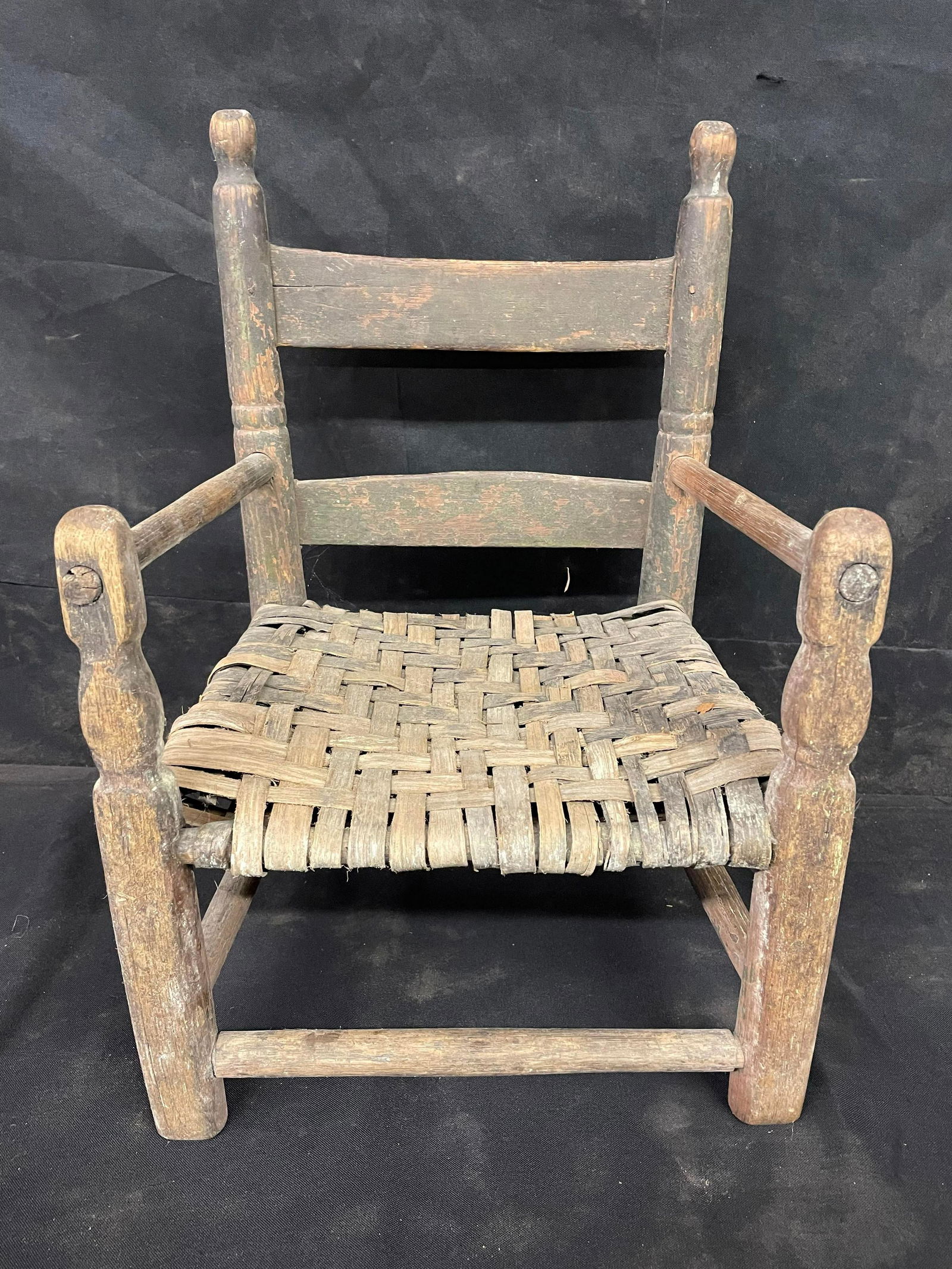 Antique Primitive Cane Bottom Children's Chair (1 of 2)