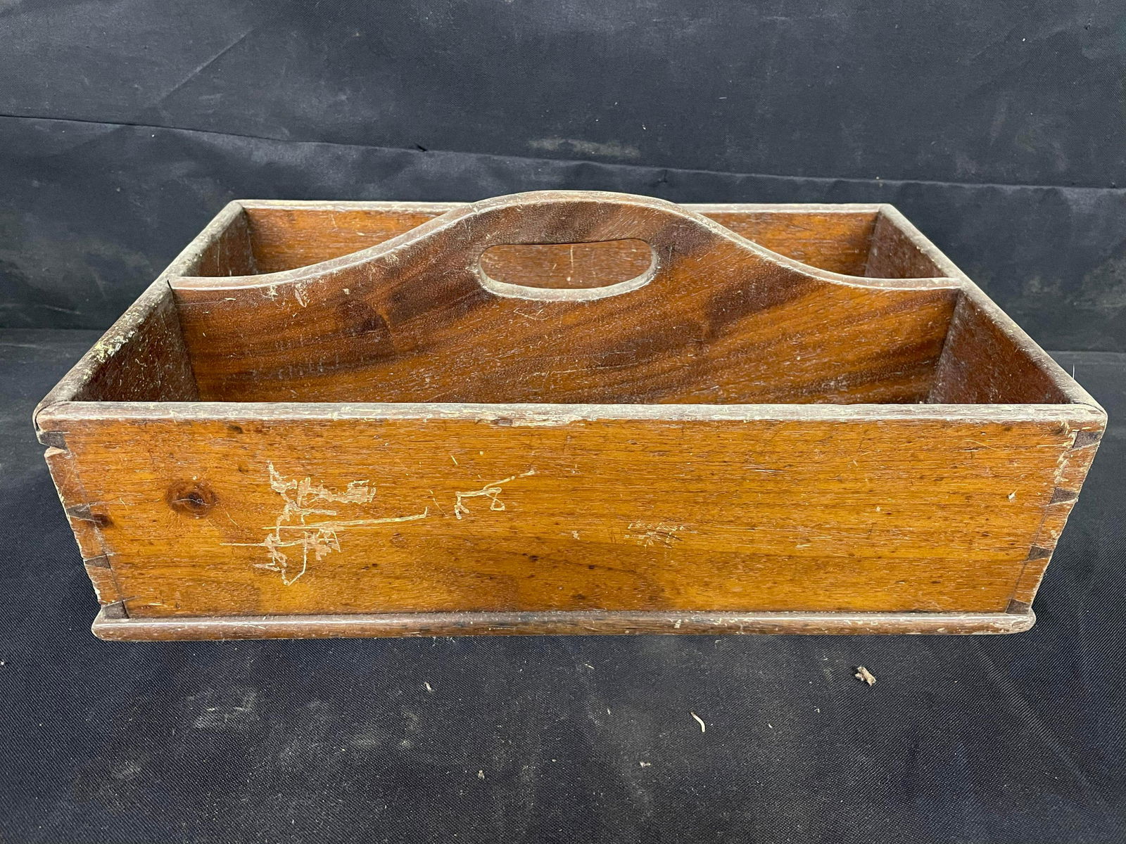 Wooden Primitive Dovetailed Divided Dish Multi-Compartment Tray (1 of 3)