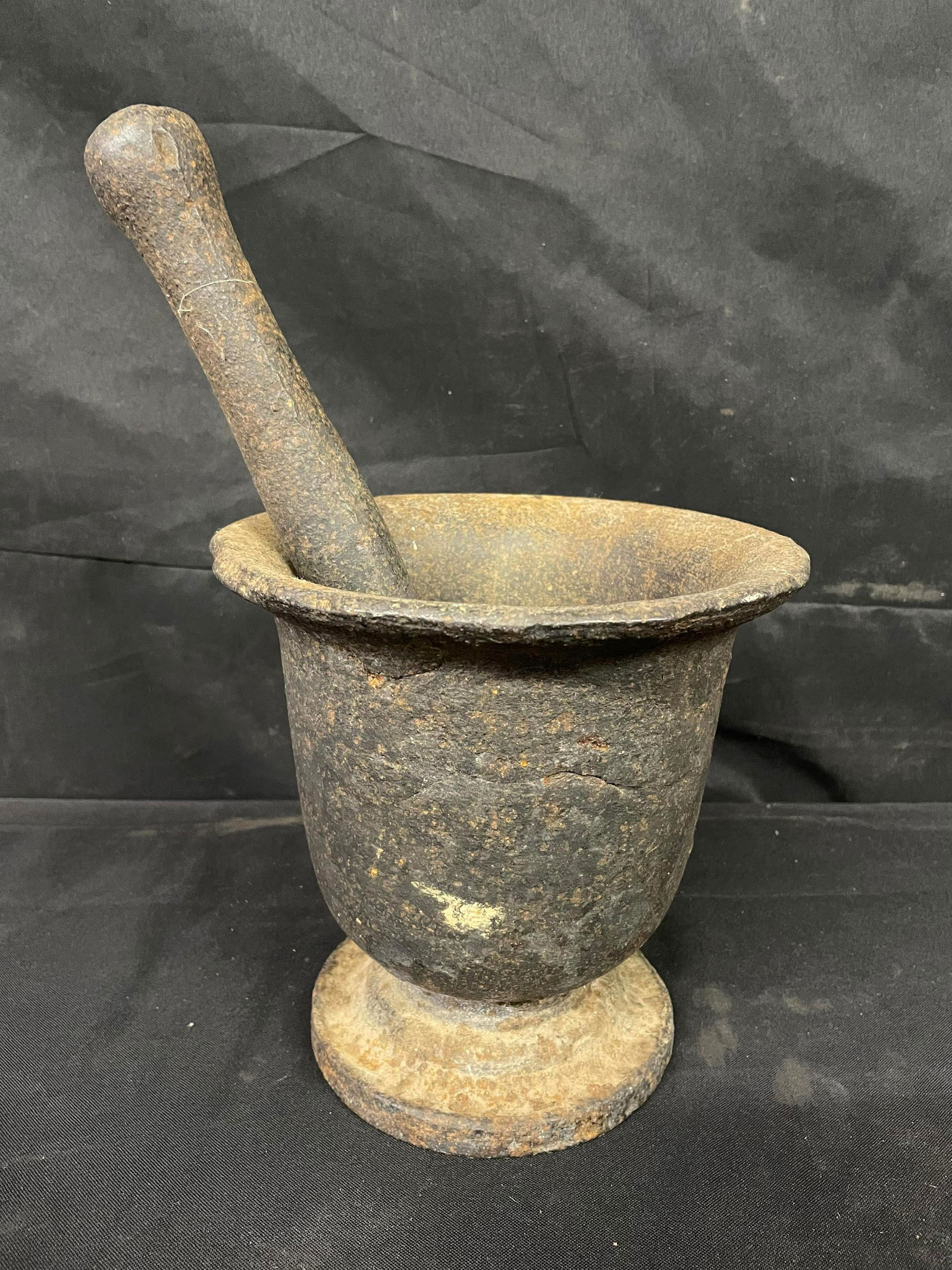 Early Cast Iron Mortar And Pestle (1 of 3)