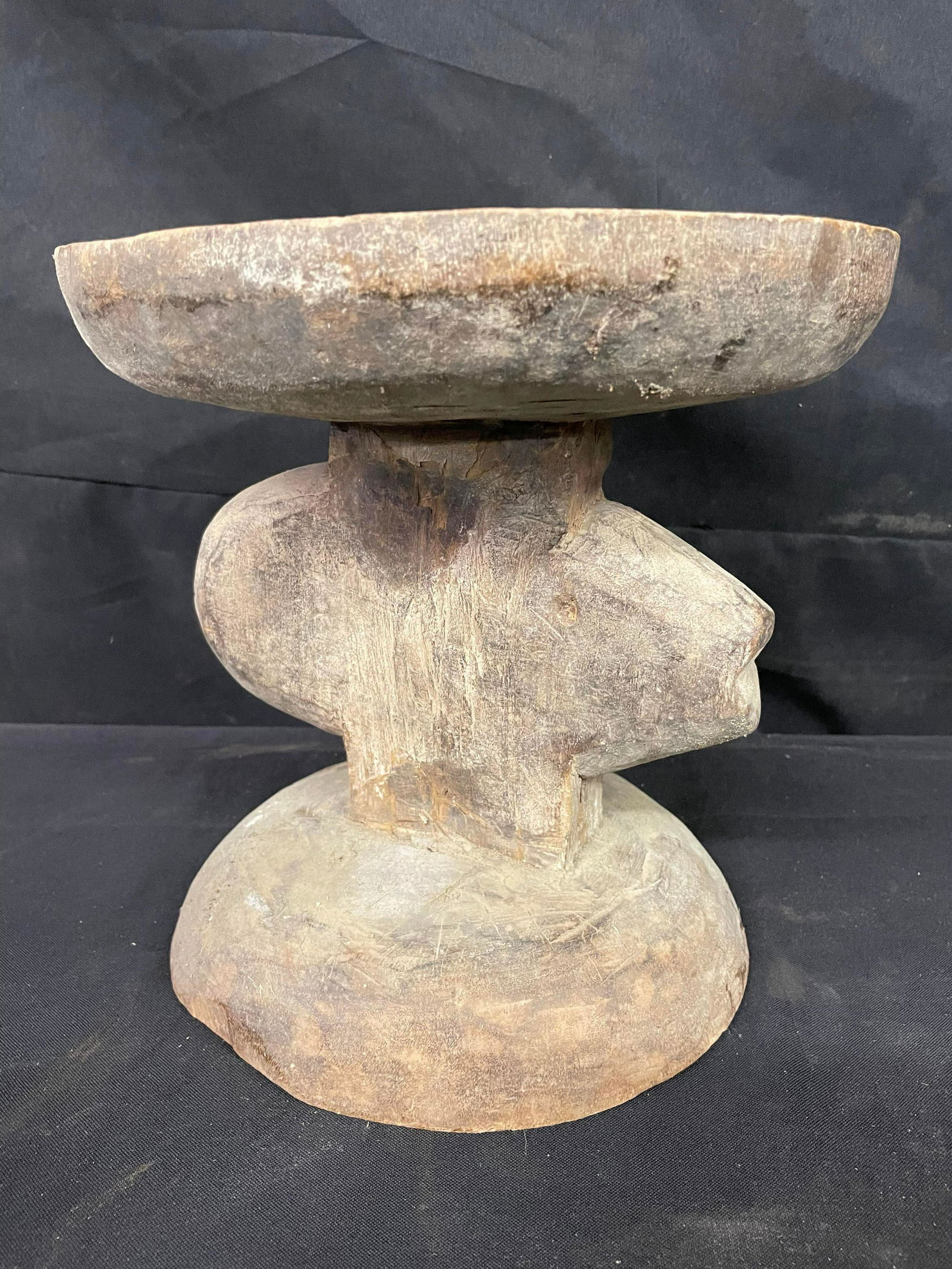 Primitive Carved Wooden Stand (1 of 1)