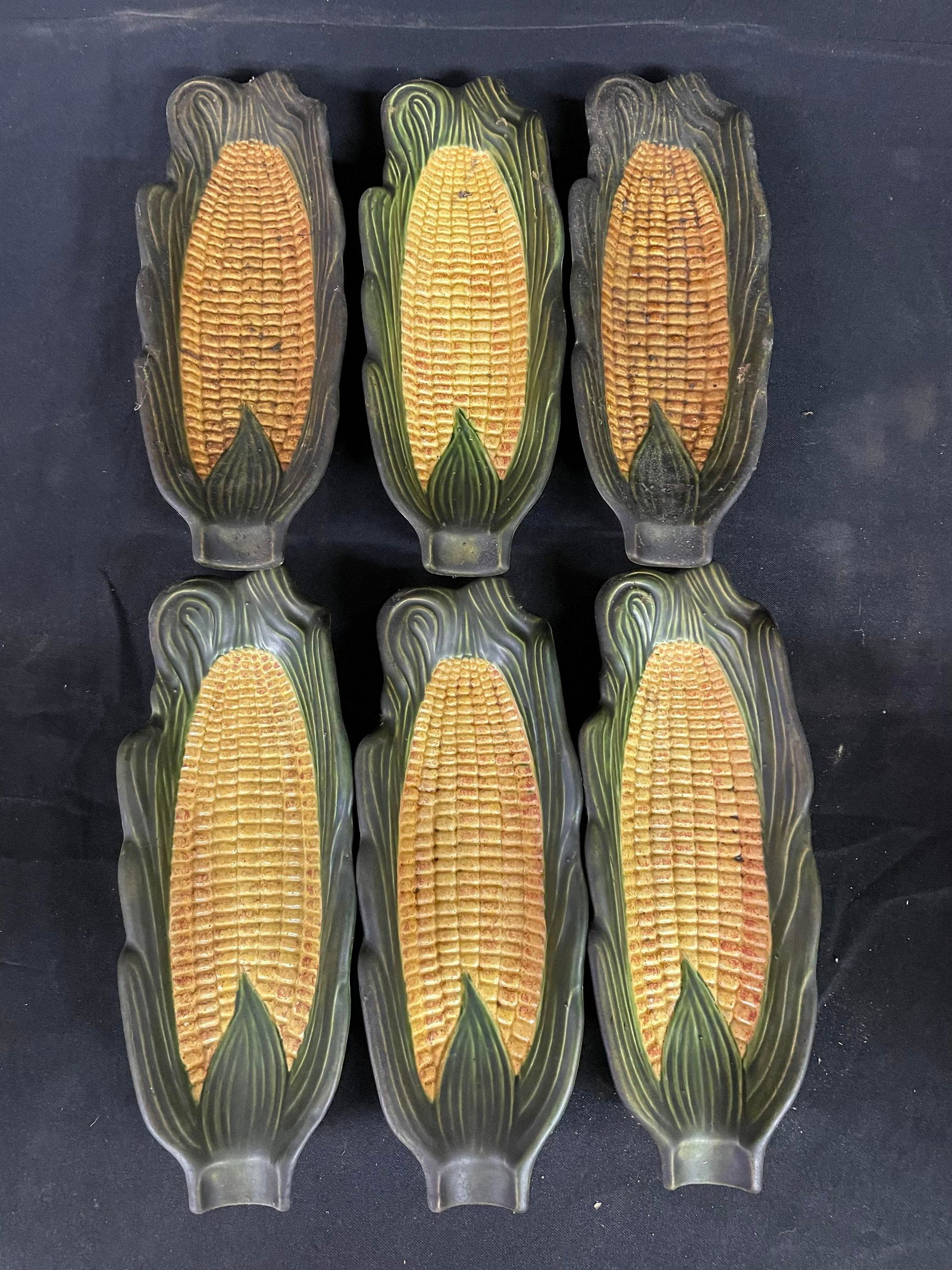 Set Of 6 Pottery Corn Cob Dishes Marked WSS (1 of 2)