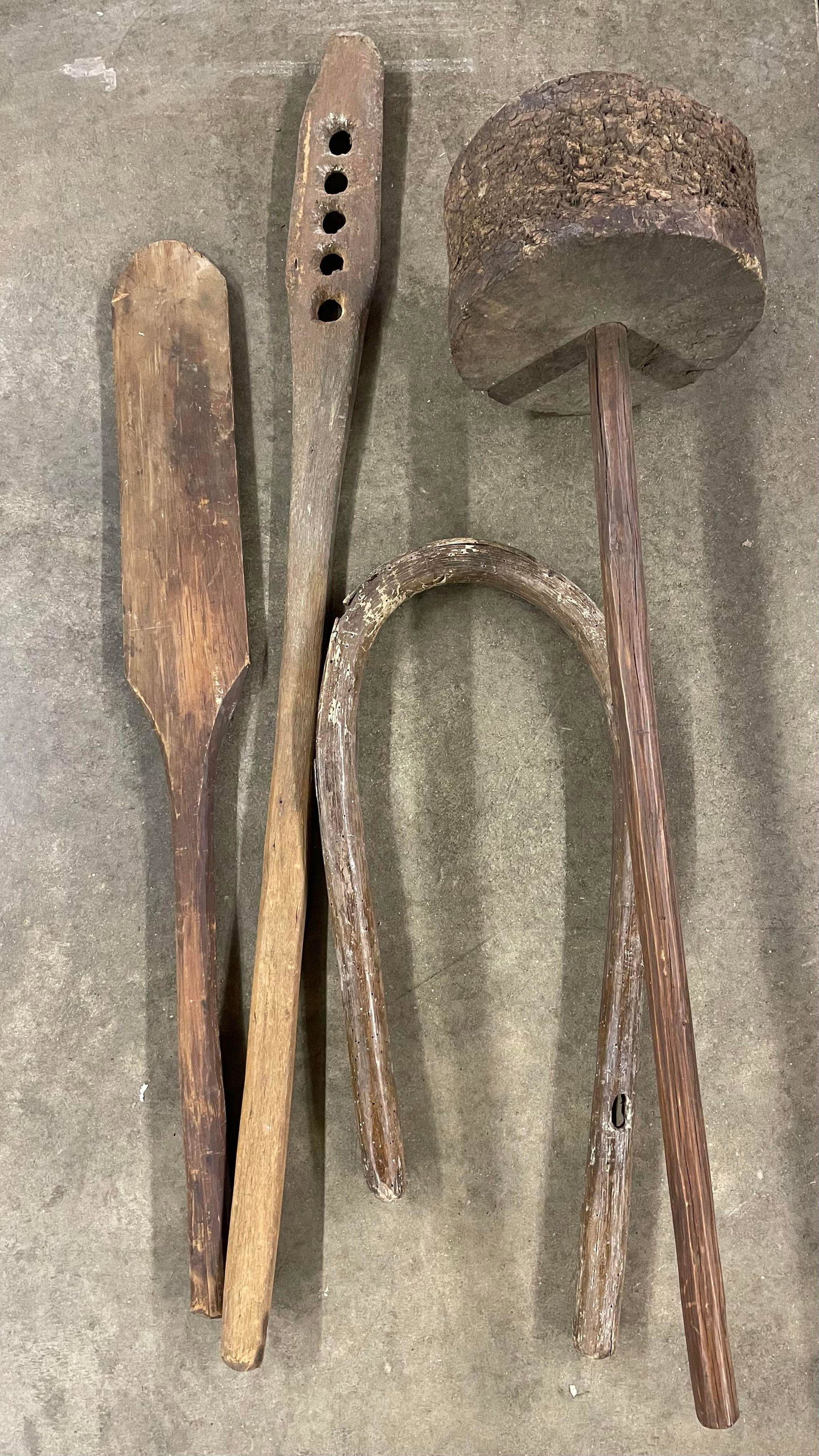 Collection Of Primitive Hand Tools With Unique Assortment Of Hand Forged Hooks And Pulleys: Collection Of Primitive Hand Tools With Unique Assortment Of Hand Forged Hooks And Pulleys