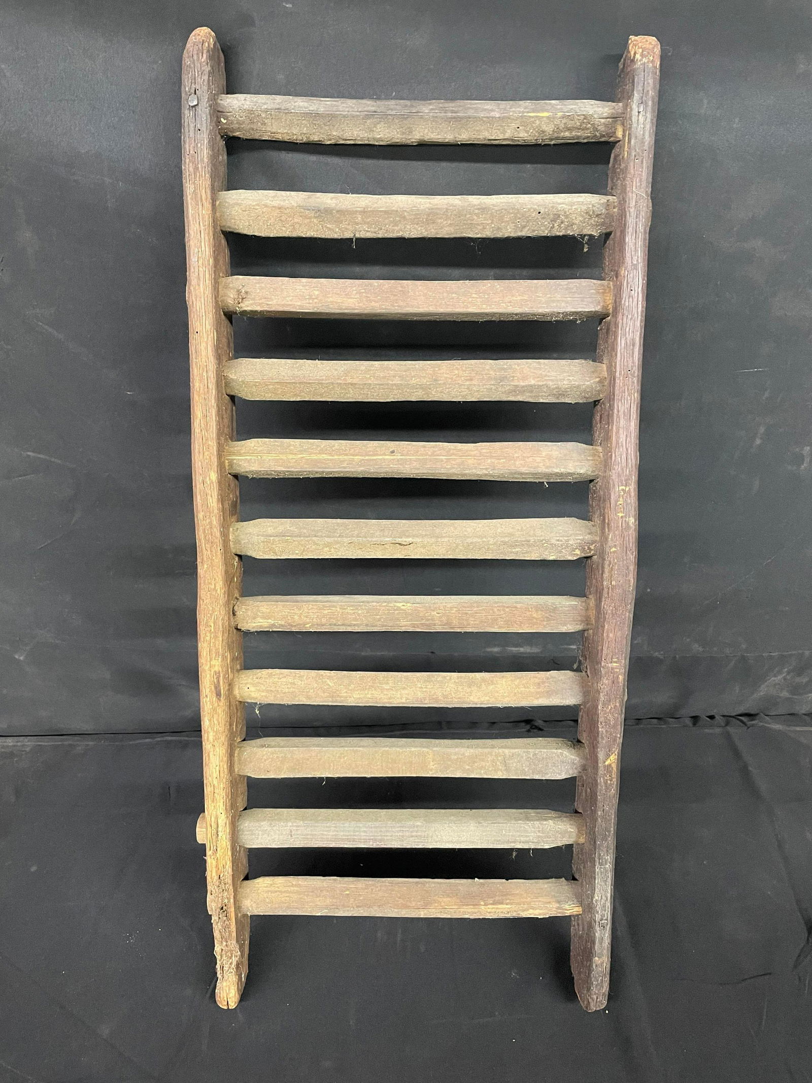Primitive Wooden Handmade Ladder Style Drying Rack With Square Nail Construction (1 of 1)