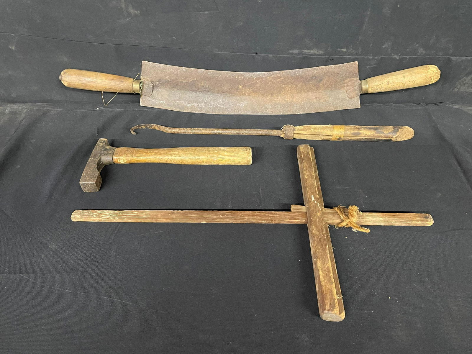 Primitive Tool Collection Including Draw Bar, Hammer, Hook, etc. (1 of 1)