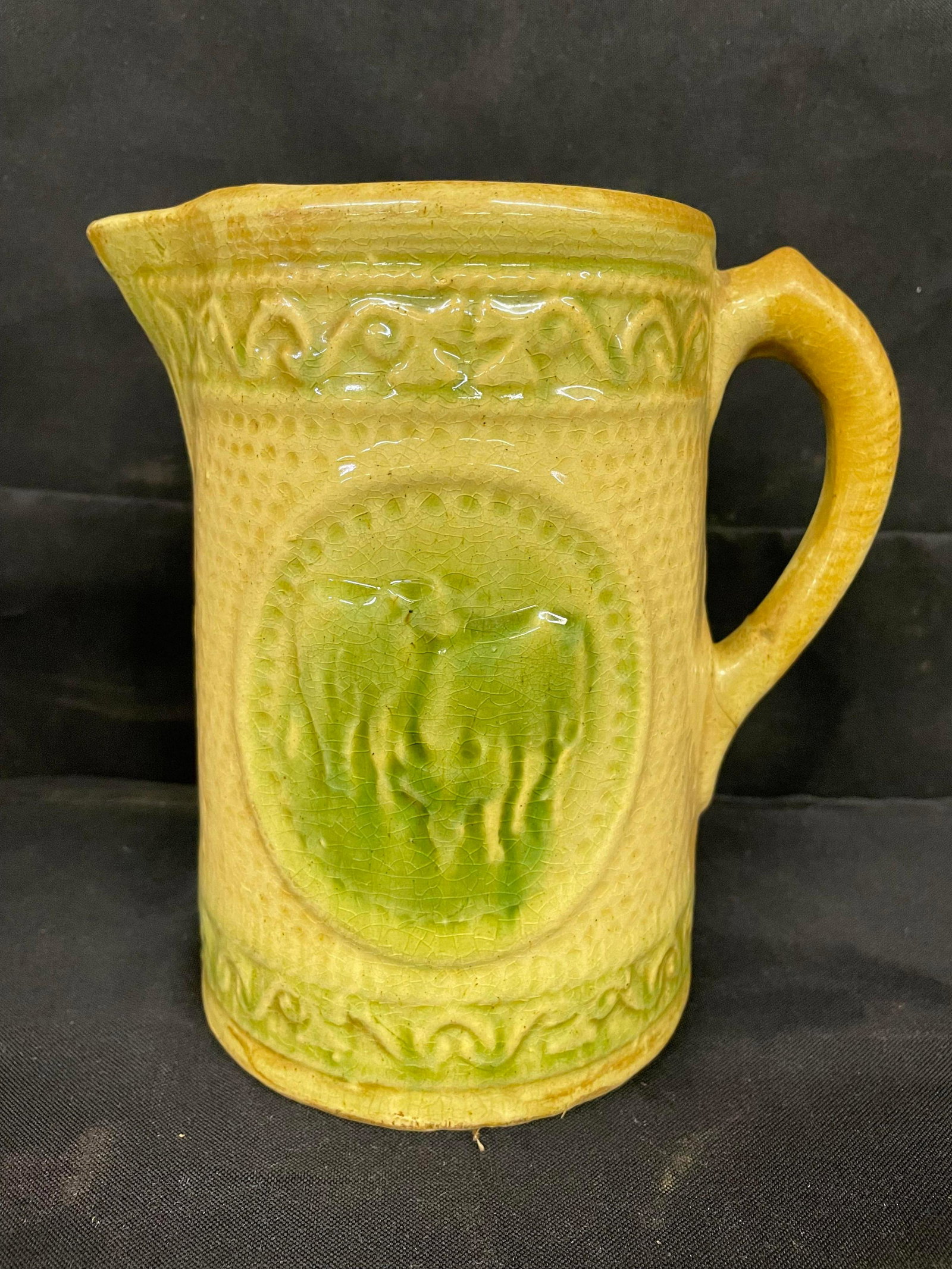 Antique Stoneware Pottery Pitcher (1 of 2)